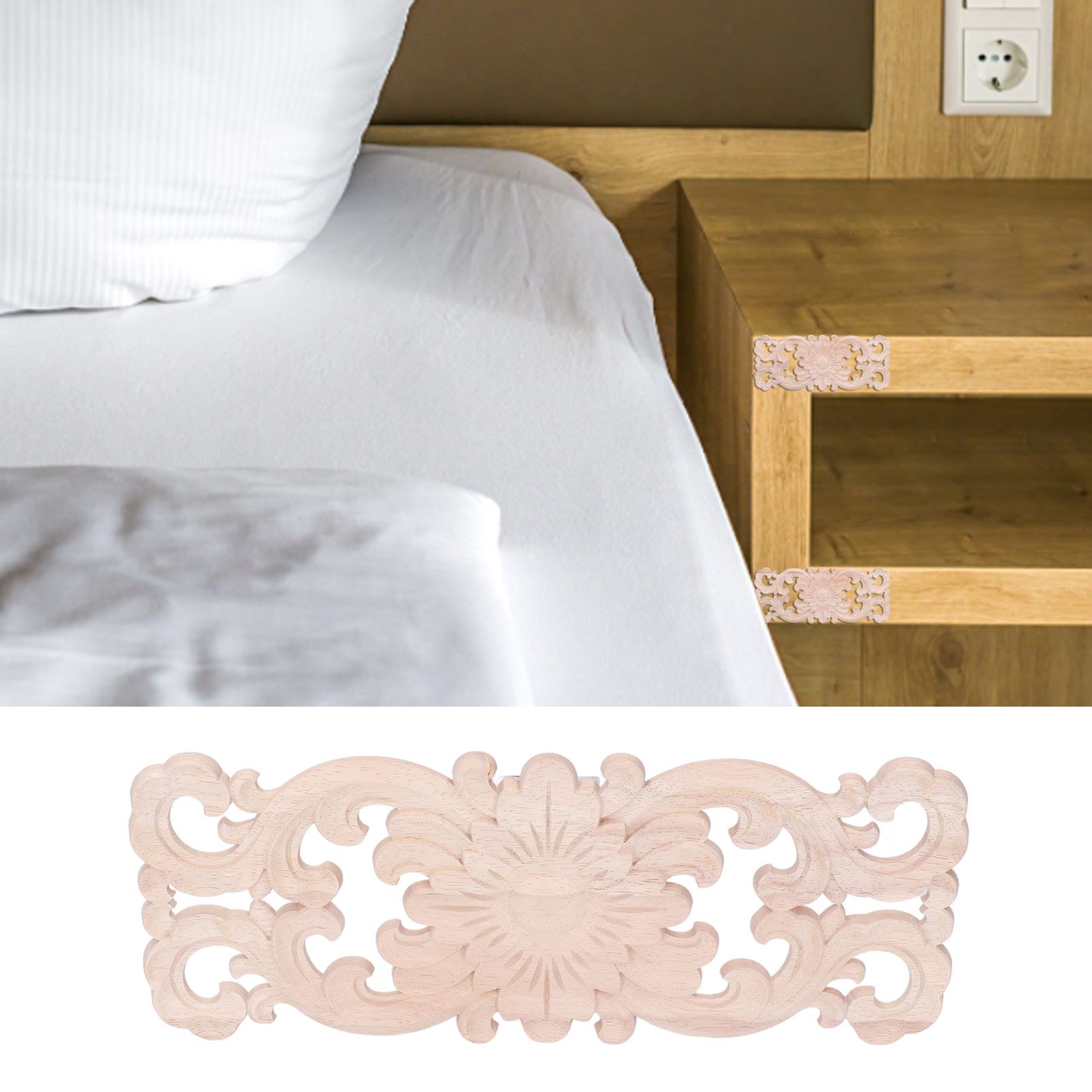 Wooden Appliques DIY Production Exquisite Carving Vintage Style Environmental view 12