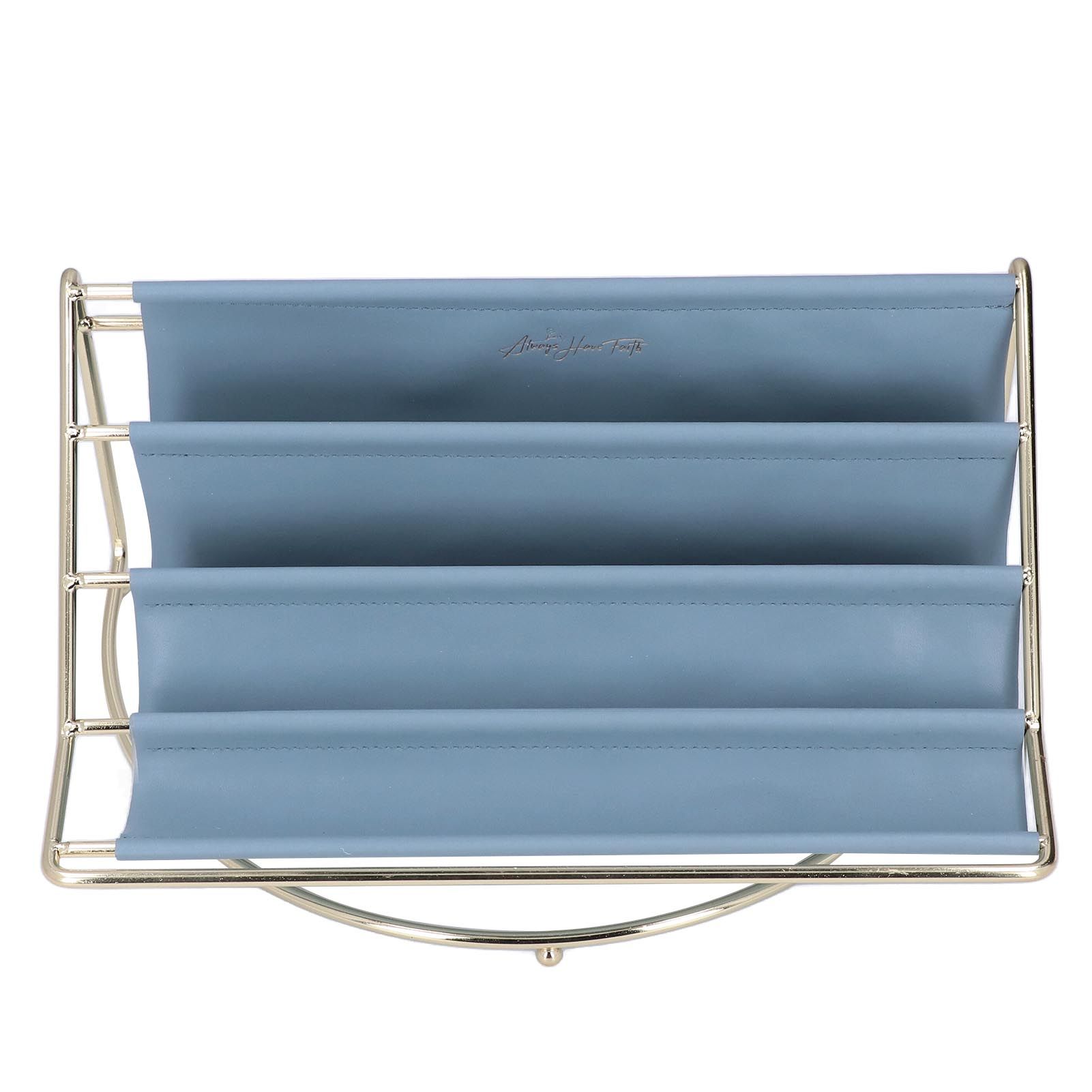 Desk Shelf Organizer Multi Layer Exquisite Premium Metal Leather Durable