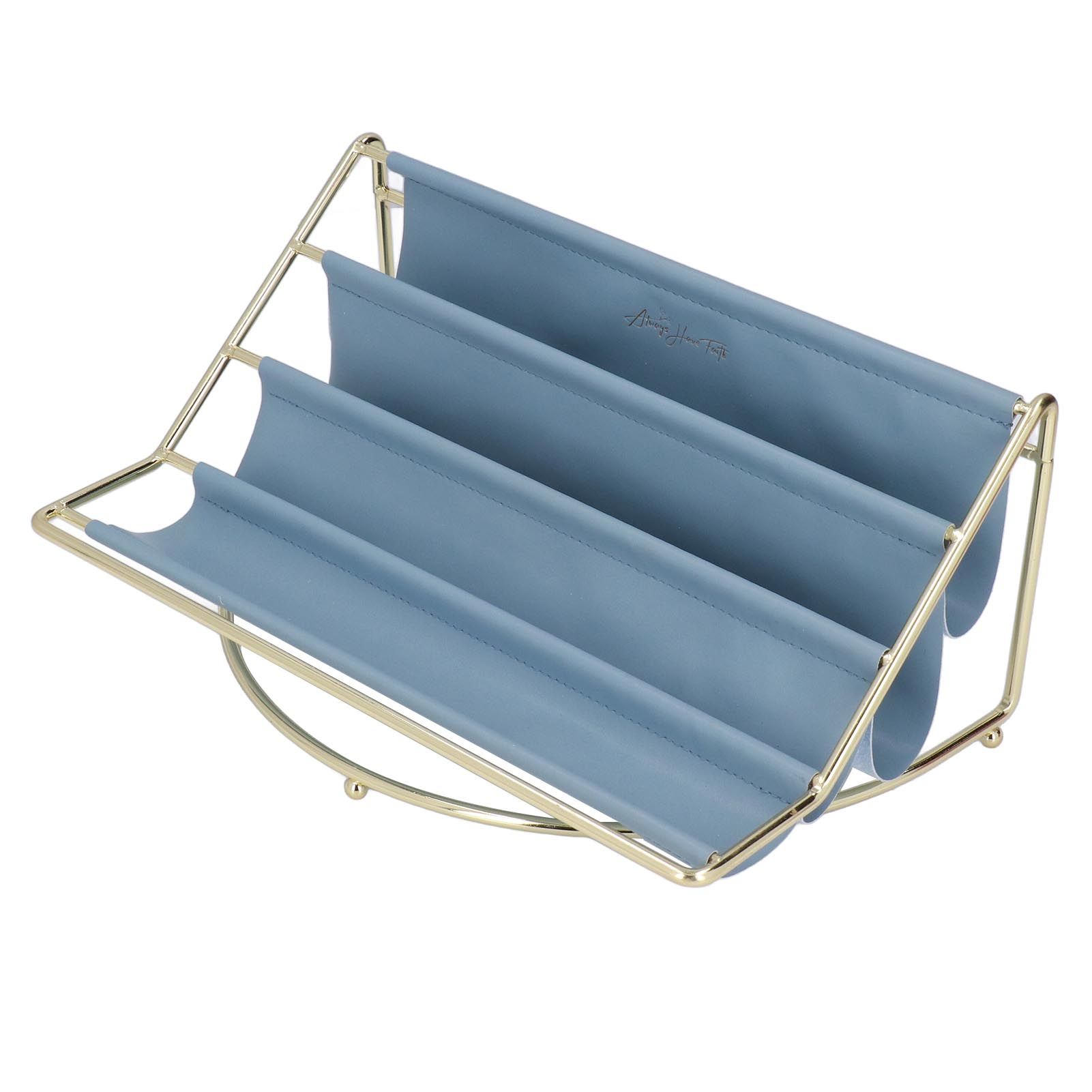 Desk Shelf Organizer Multi Layer Exquisite Premium Metal Leather Durable view 2