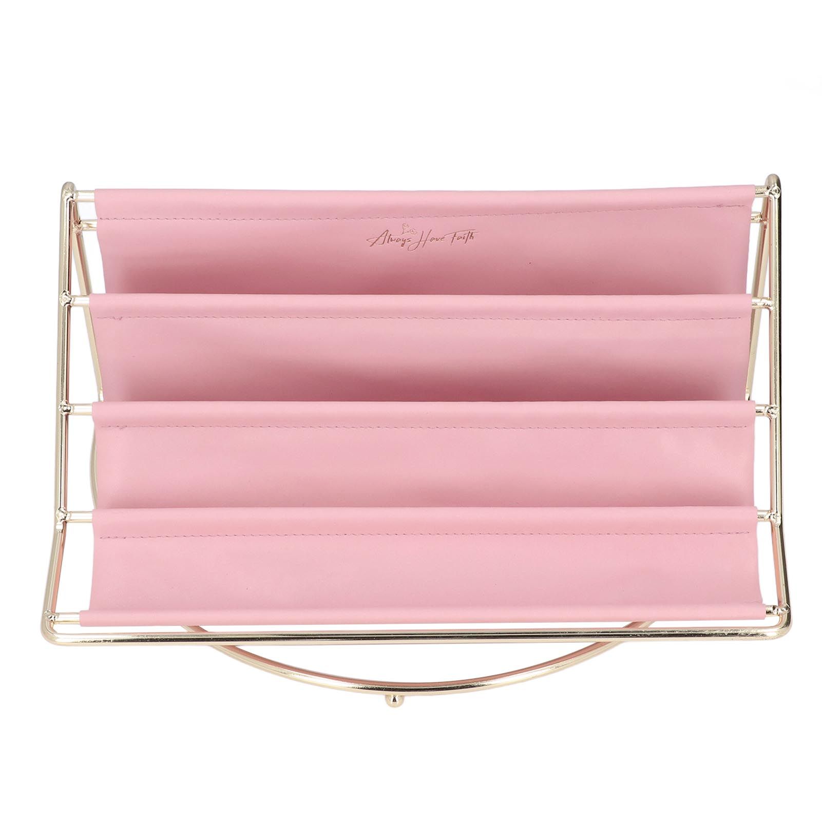 Desk Shelf Organizer Multi Layer Exquisite Premium Metal Leather Durable