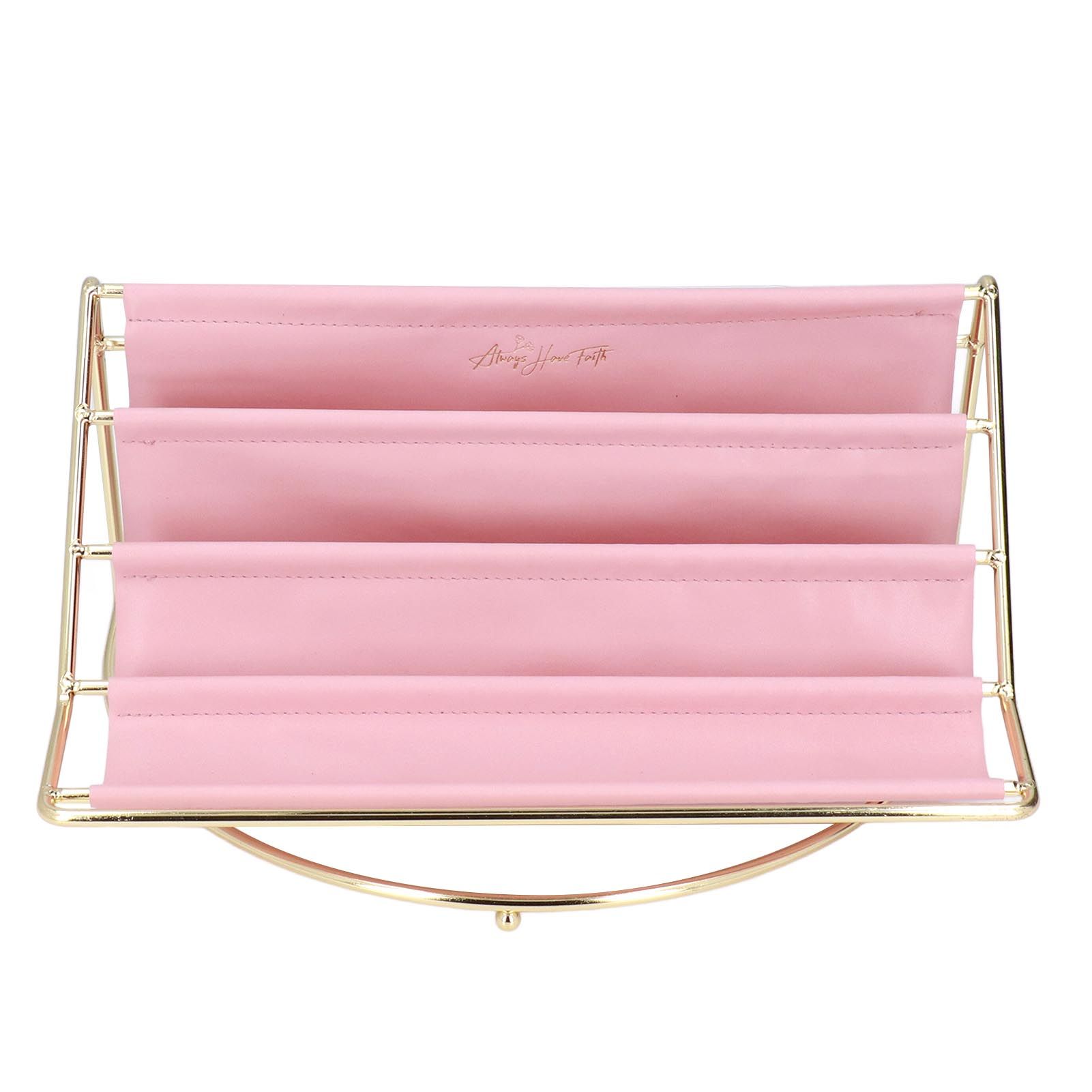 Desk Shelf Organizer Multi Layer Exquisite Premium Metal Leather Durable view 2