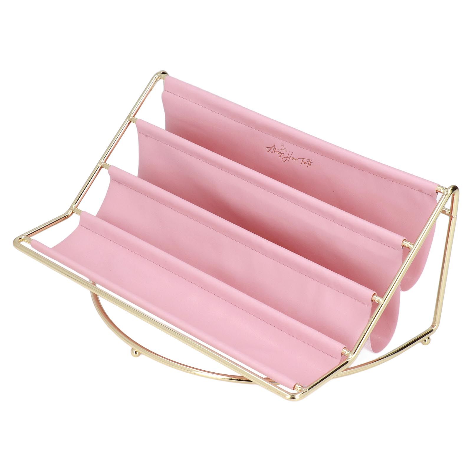Desk Shelf Organizer Multi Layer Exquisite Premium Metal Leather Durable view 3