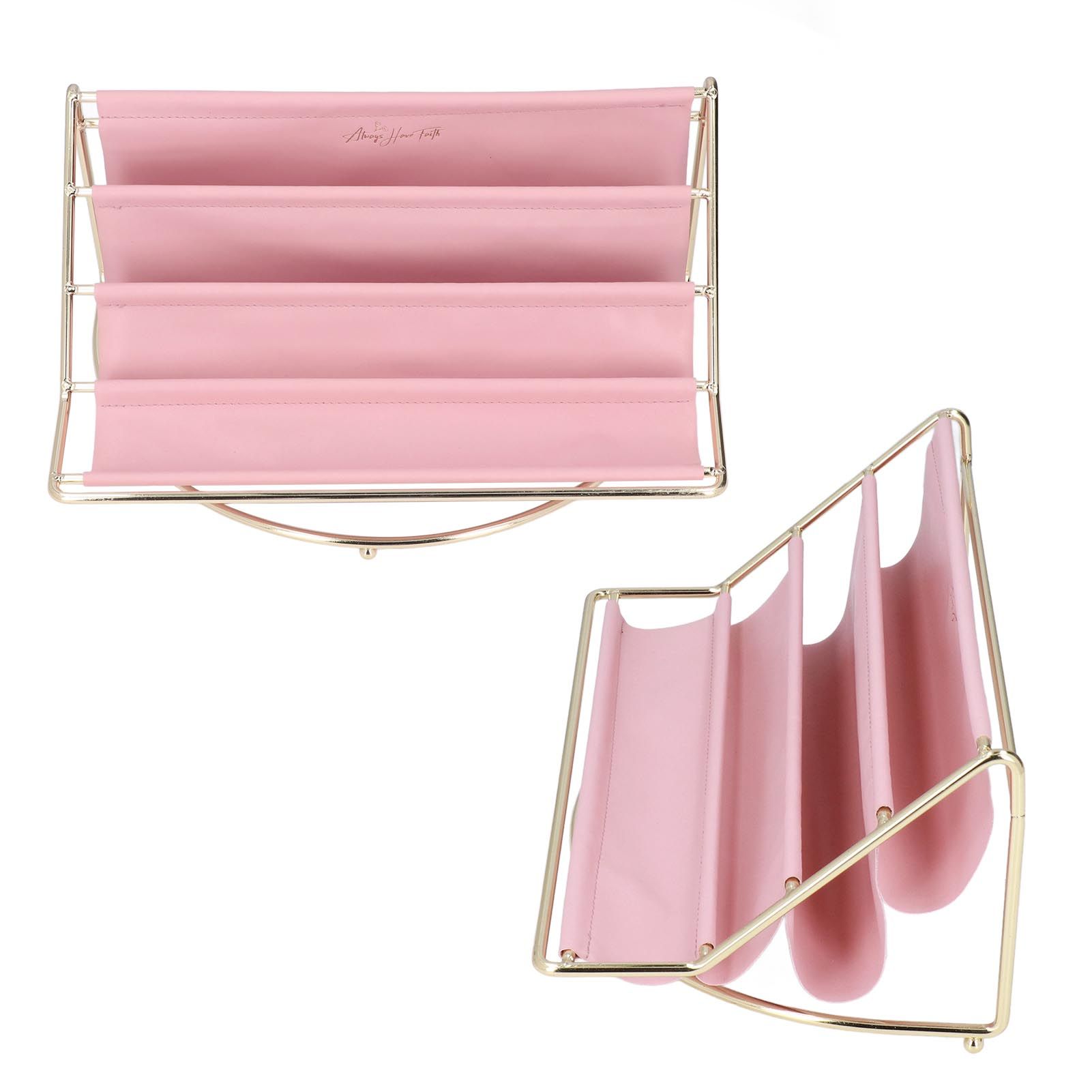 Desk Shelf Organizer Multi Layer Exquisite Premium Metal Leather Durable view 8