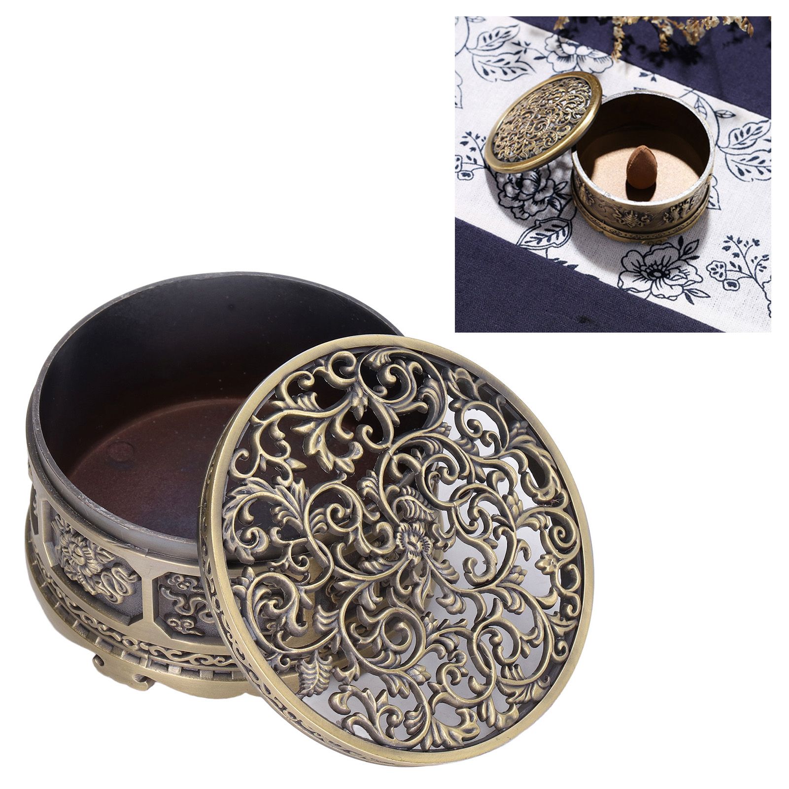 Incense Holder Burner Copper Aroma Burner Home Decoration Ornament for Indoor view 12