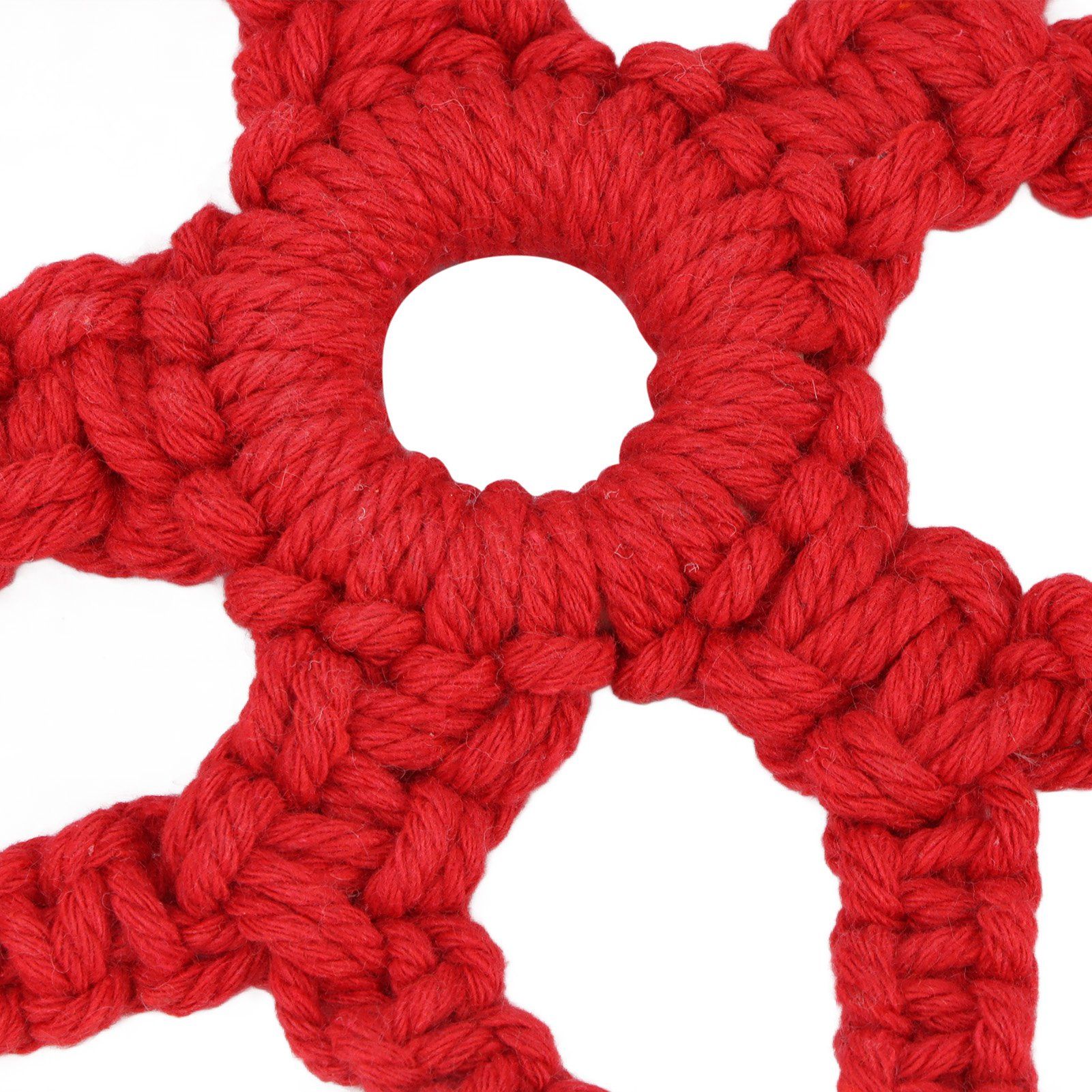 Hand Cotton Woven Hollow Star Ornament Red Five Pointed Star Ornaments Holiday view 15