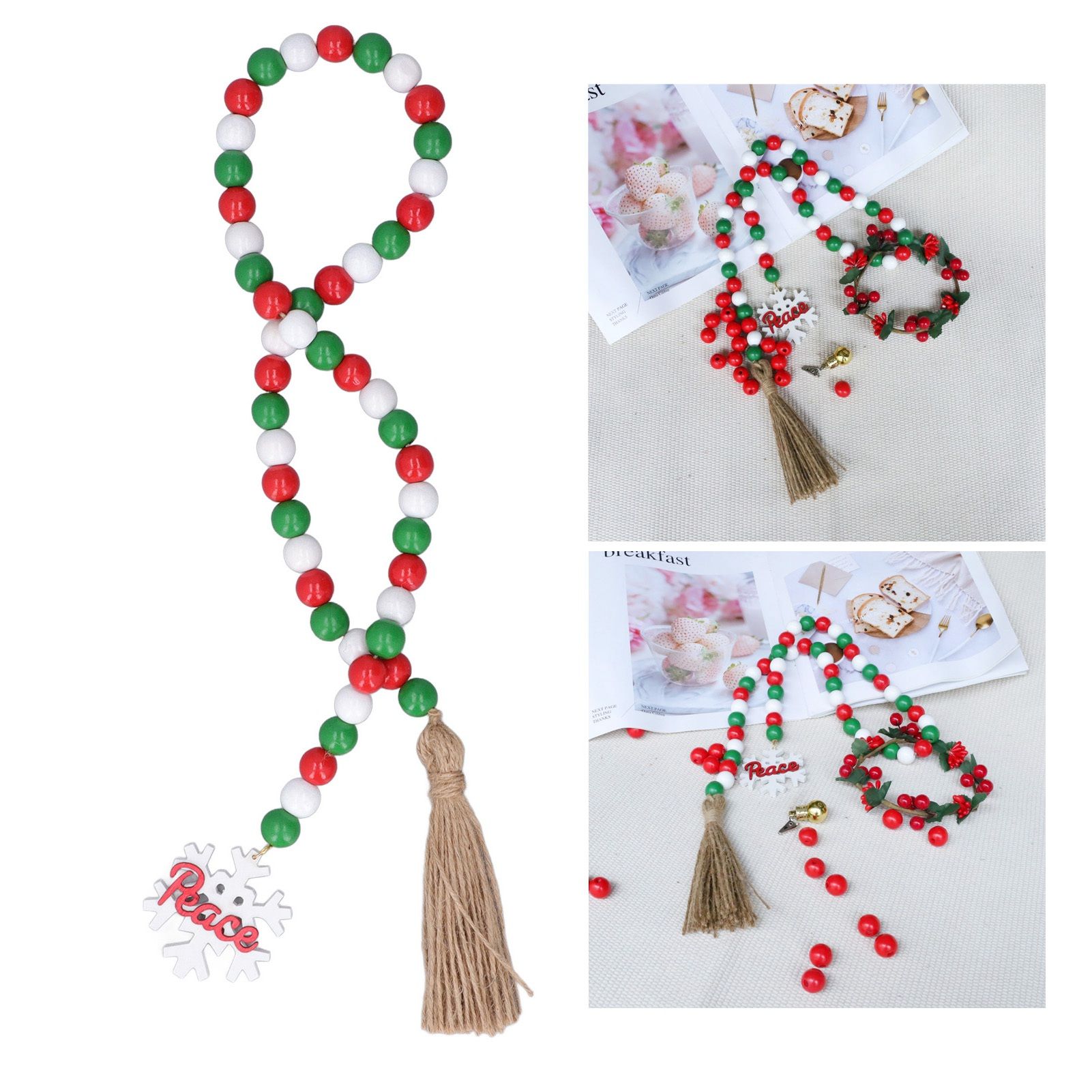 Wooden Beads Garland Colorful Premium Material Durable Vibrant Colors Wide view 11