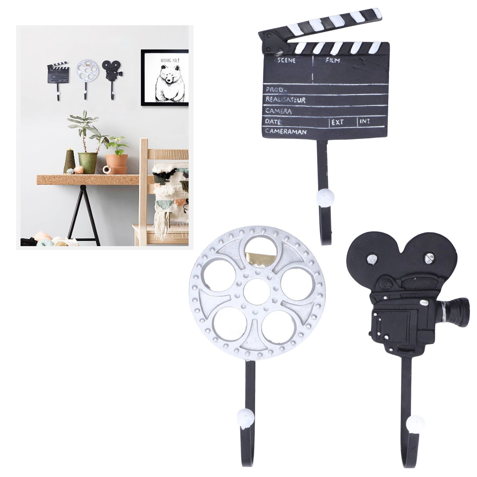 Vintage Movie Style Wall Hooks Modern Decorative Hangers for Hanging Keys view 11