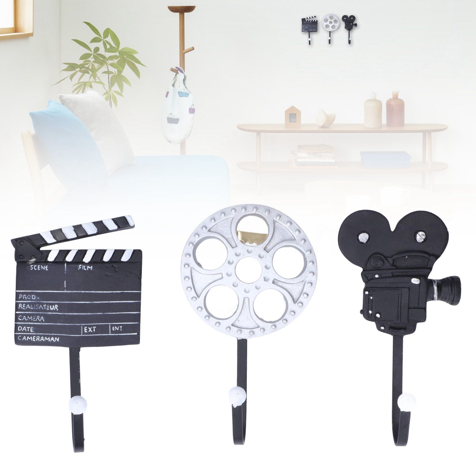 Vintage Movie Style Wall Hooks Modern Decorative Hangers for Hanging Keys view 12