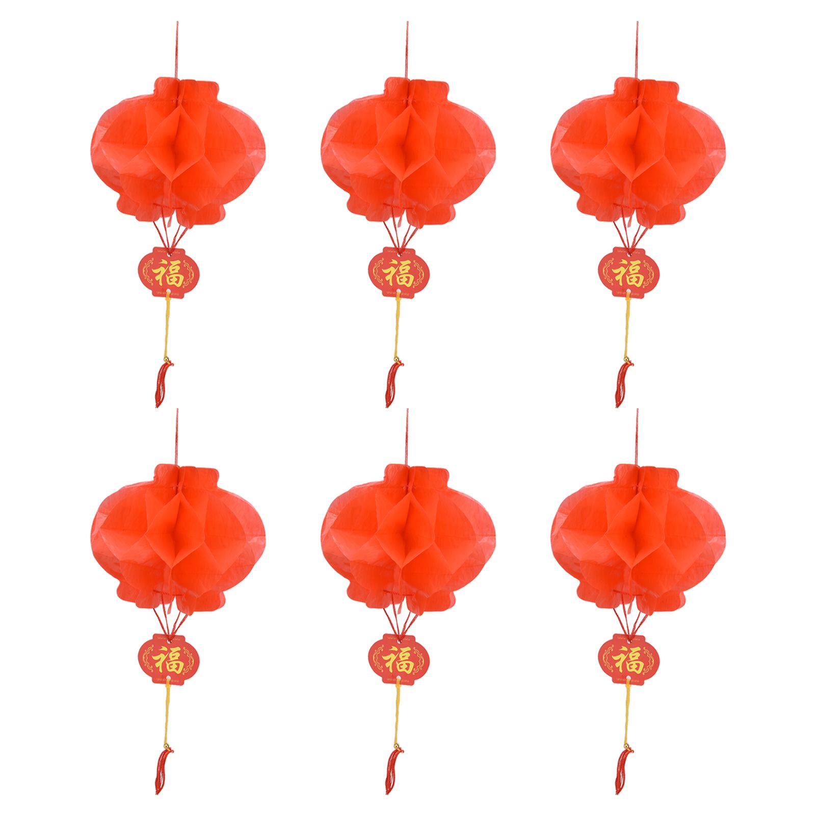20Pcs Red Paper Chinese Decorative Lantern 15cm Diameter Hanging Ornaments for