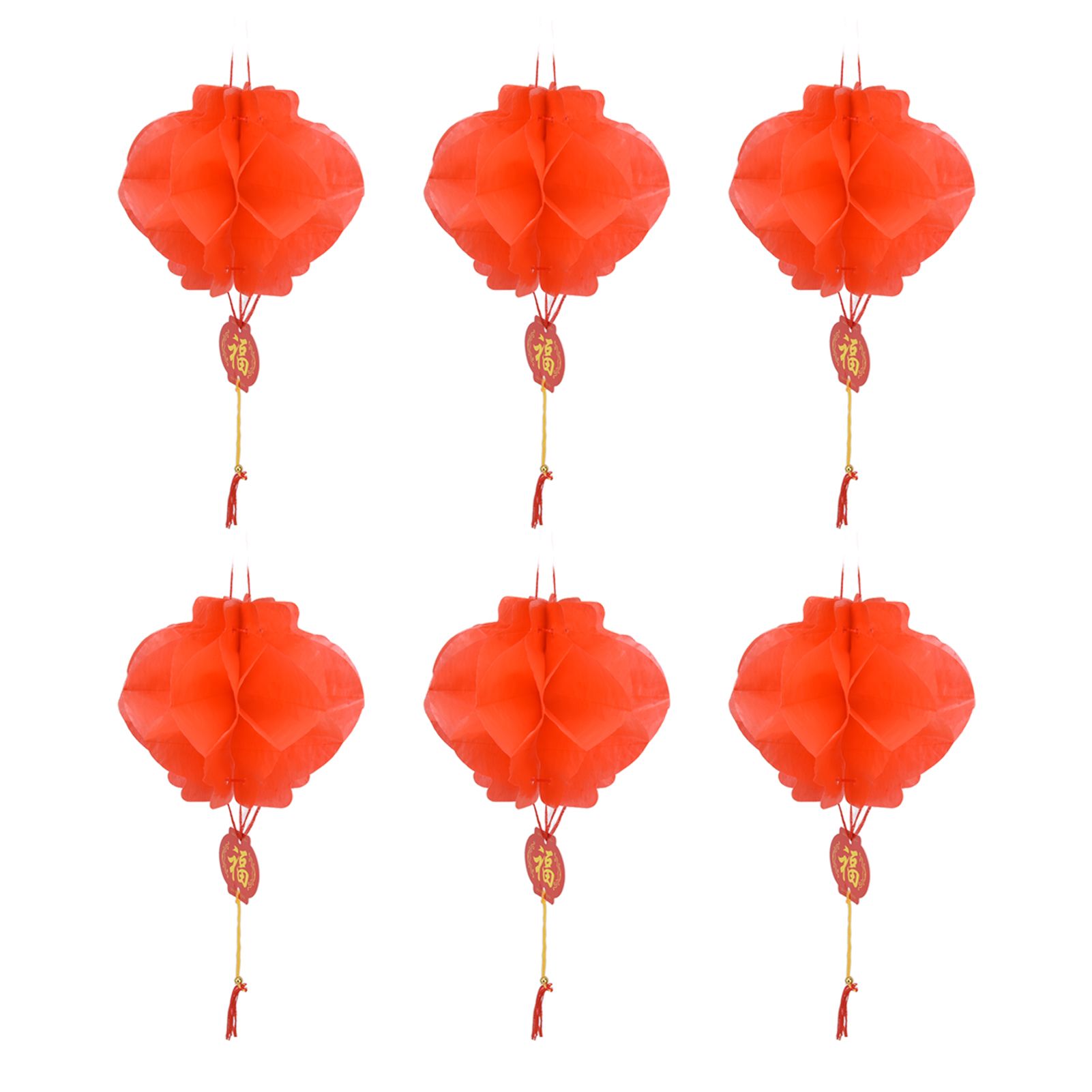 20Pcs Red Paper Chinese Decorative Lantern 15cm Diameter Hanging Ornaments for view 5