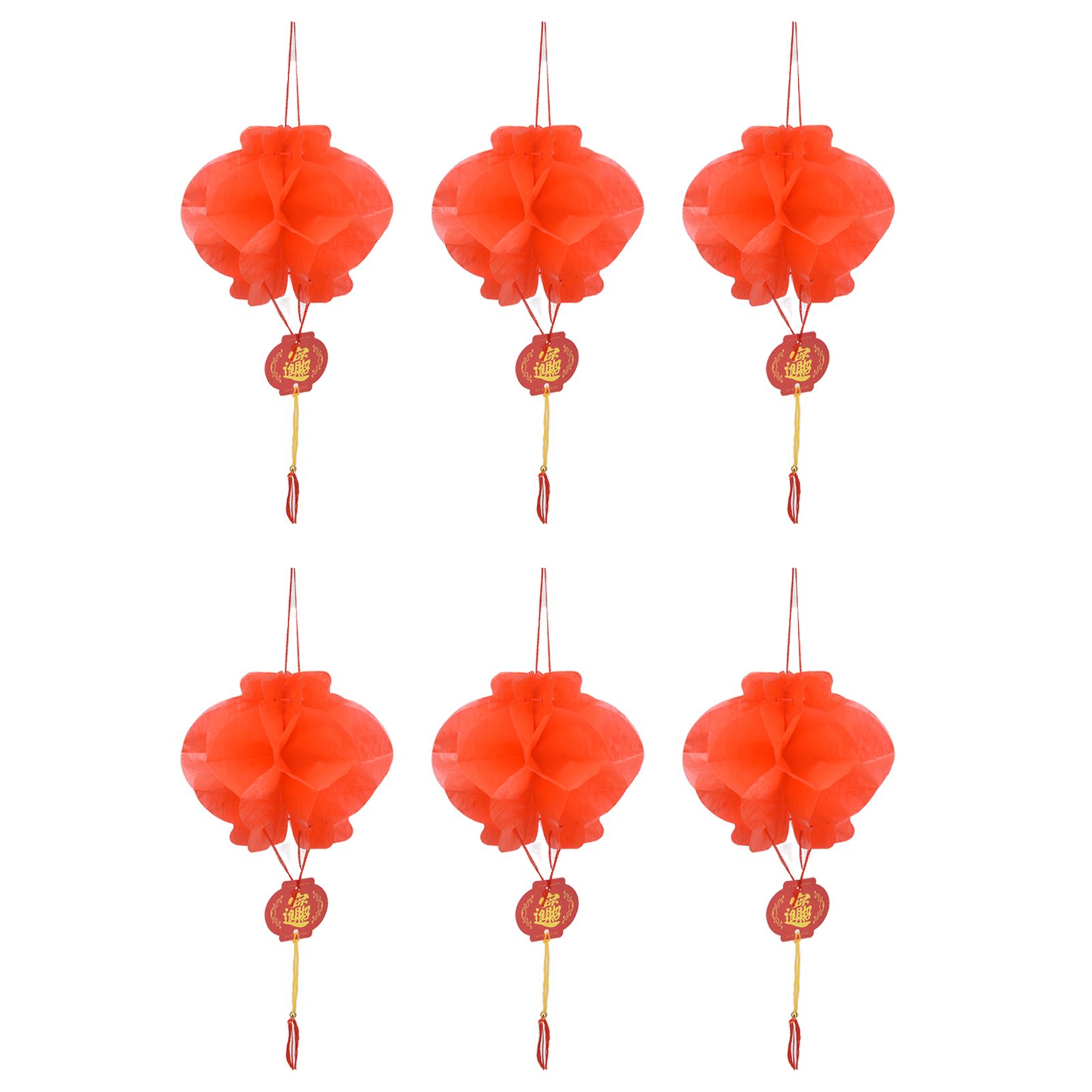 20Pcs Red Paper Chinese Decorative Lantern 15cm Diameter Hanging Ornaments for view 6