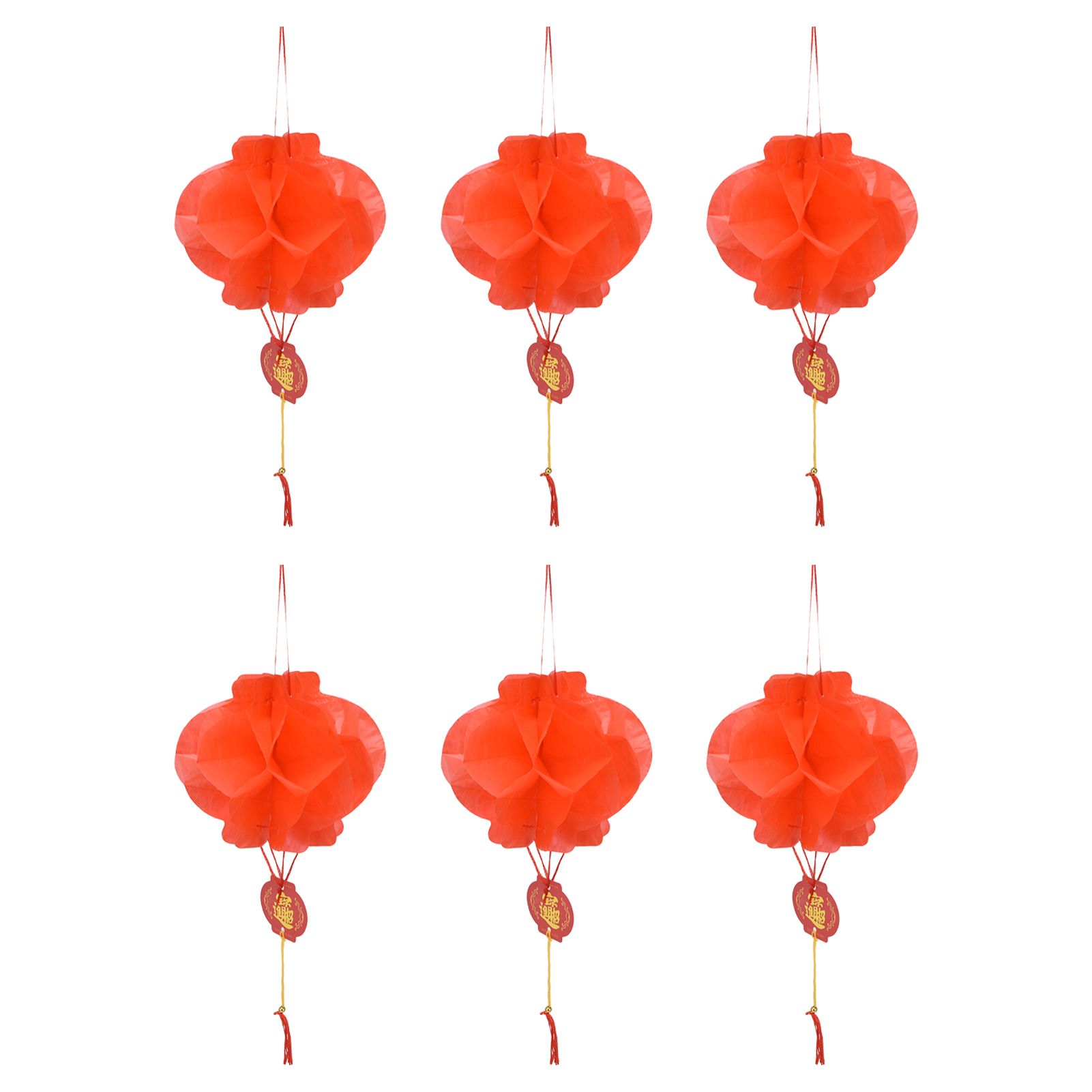 20Pcs Red Paper Chinese Decorative Lantern 15cm Diameter Hanging Ornaments for view 7