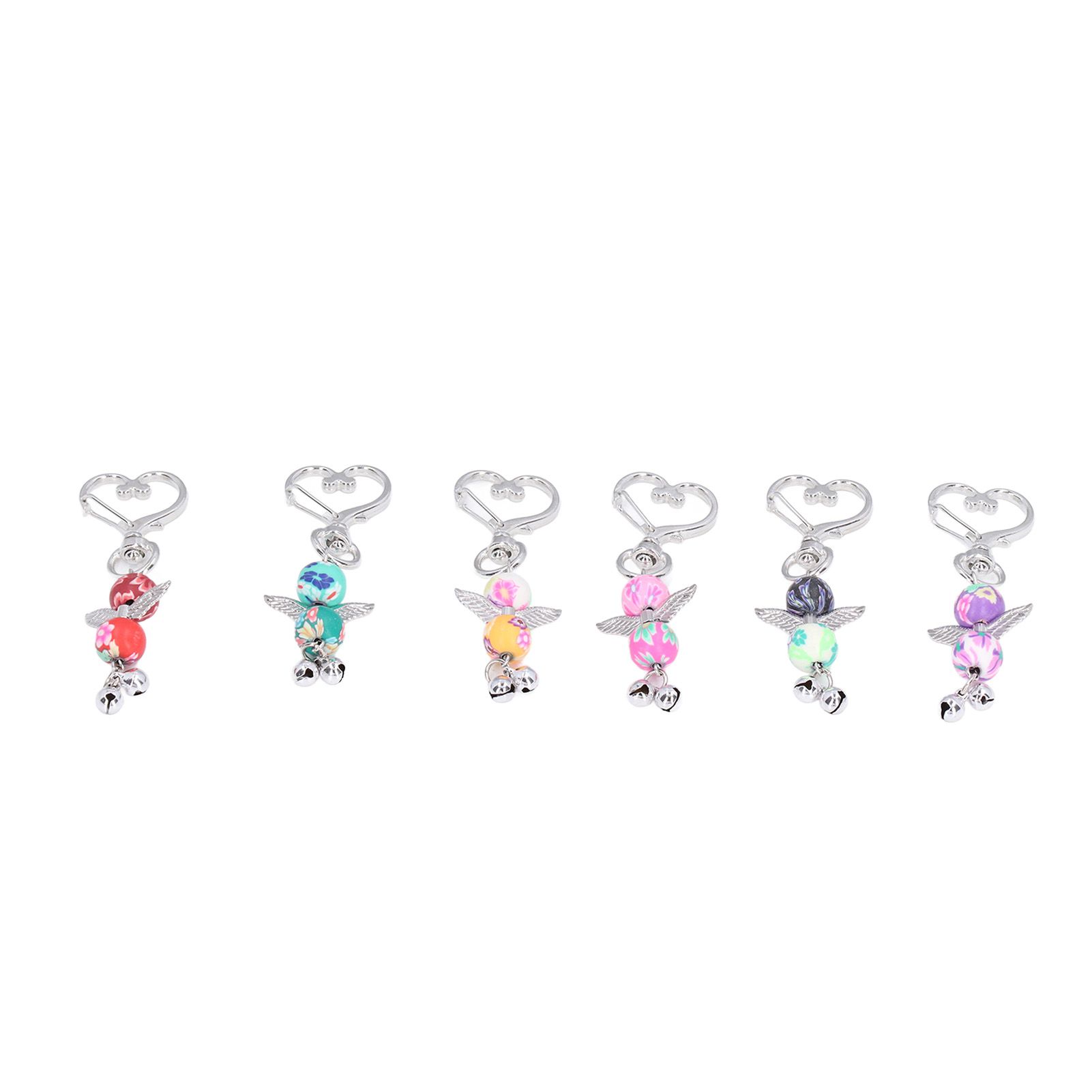 30PCS Key Pendant Metal Angel Wing Decorative Keychain with Colorful Pattern view 13