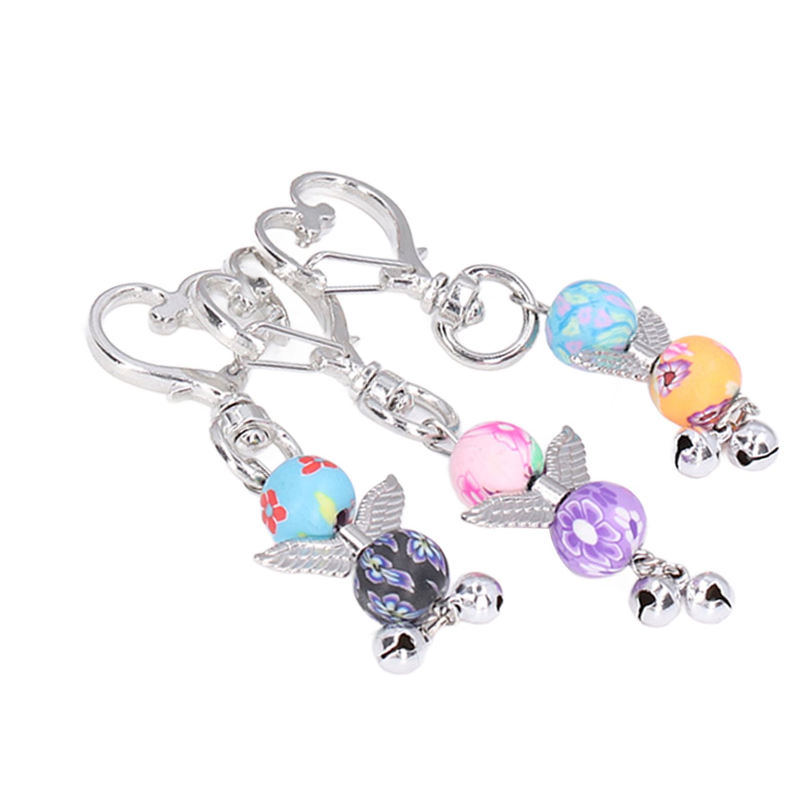 30PCS Key Pendant Metal Angel Wing Decorative Keychain with Colorful Pattern view 14