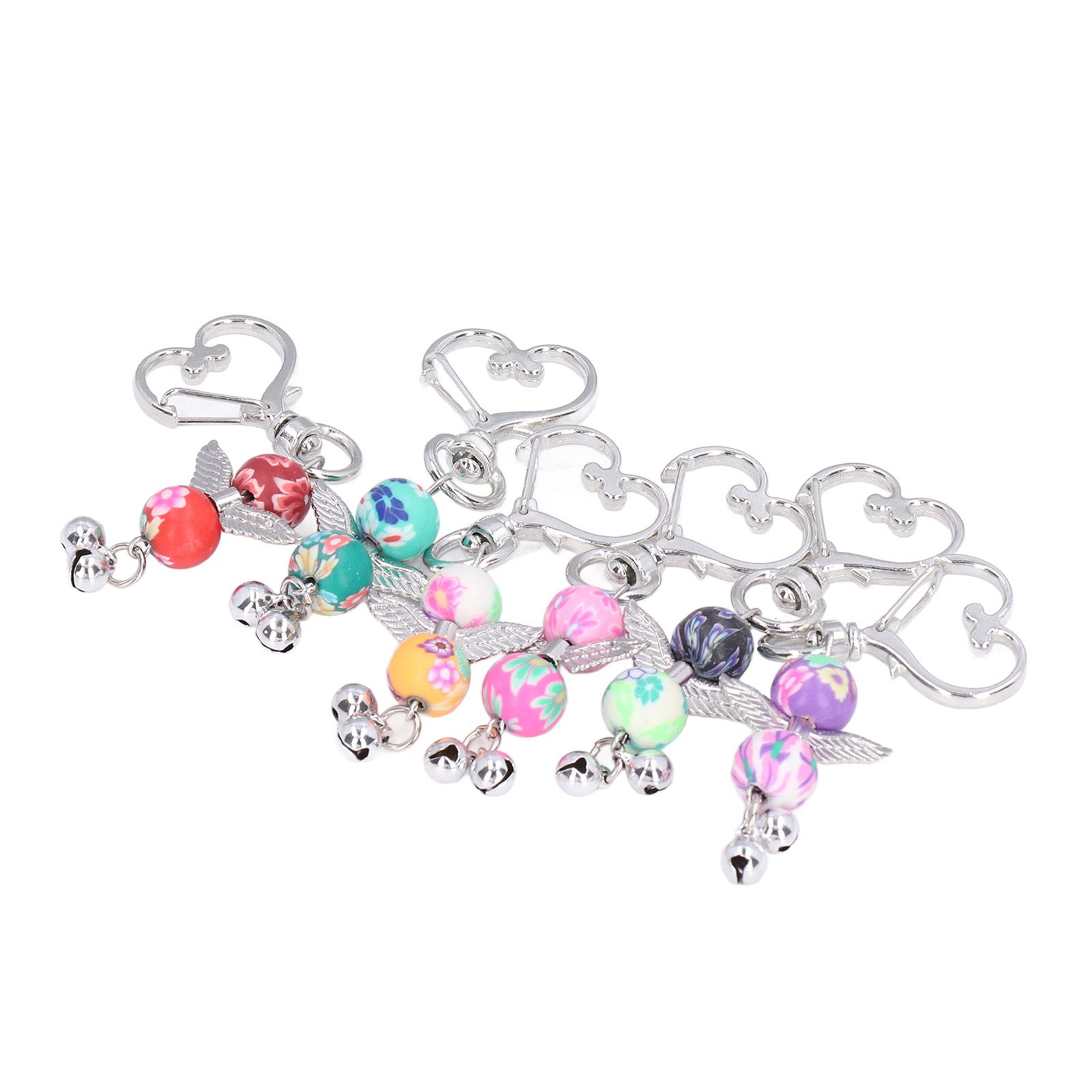 30PCS Key Pendant Metal Angel Wing Decorative Keychain with Colorful Pattern view 15