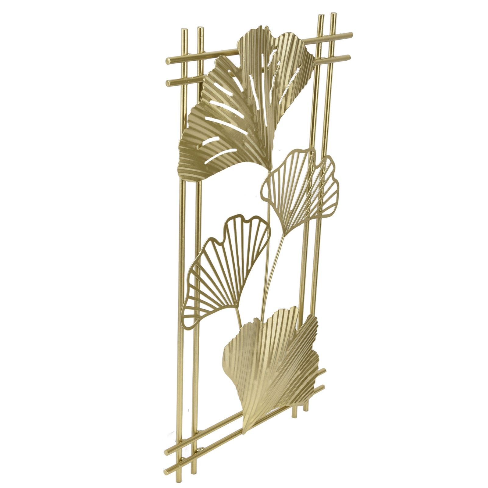 Gold Metal Wall Decor Golden Leaf Wall Hanging Decor Art Sculpture with Frame view 6