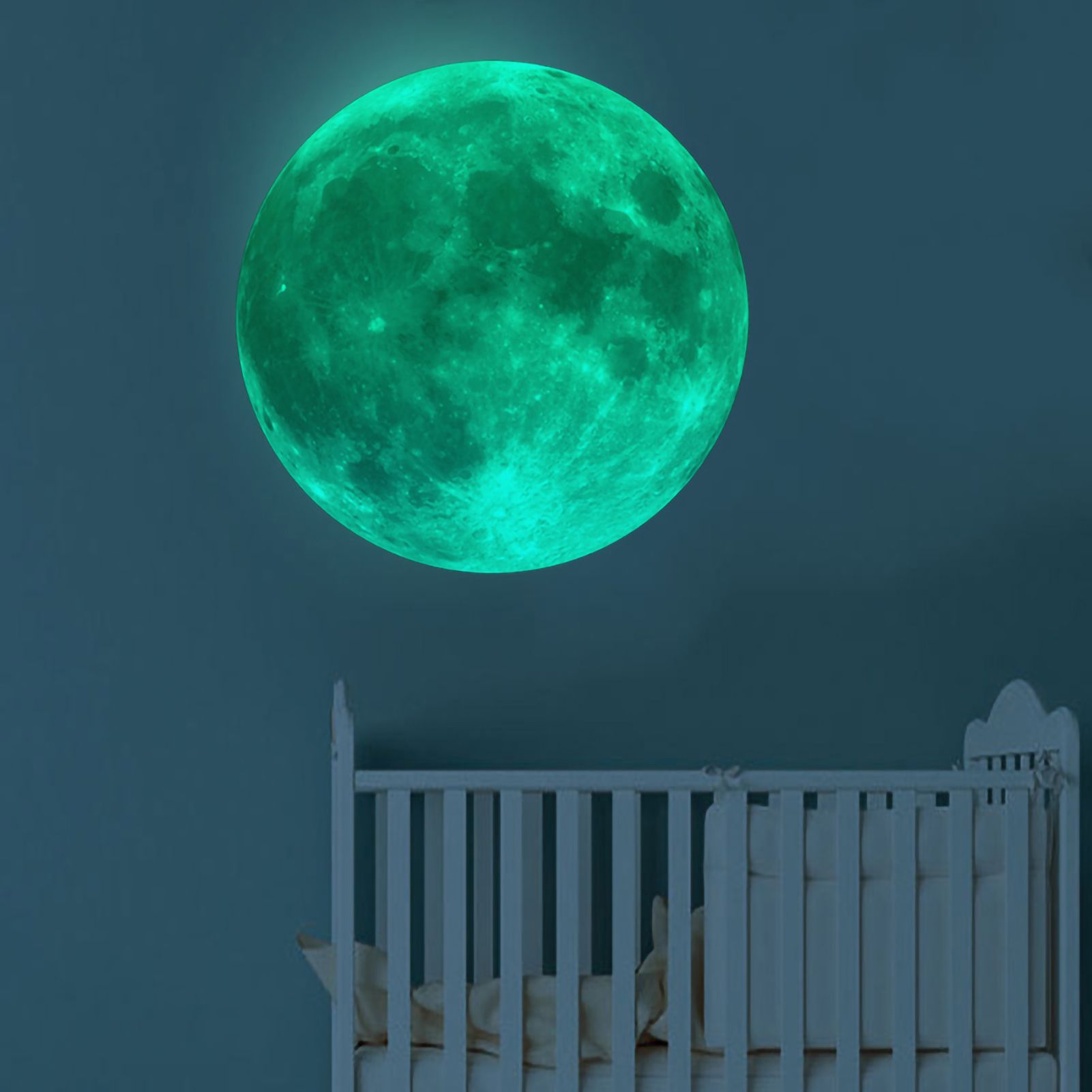 Moon Wall Sticker Glowing Luminous Wall Sticker PVC DIY Wall Paper for Bedroom view 2