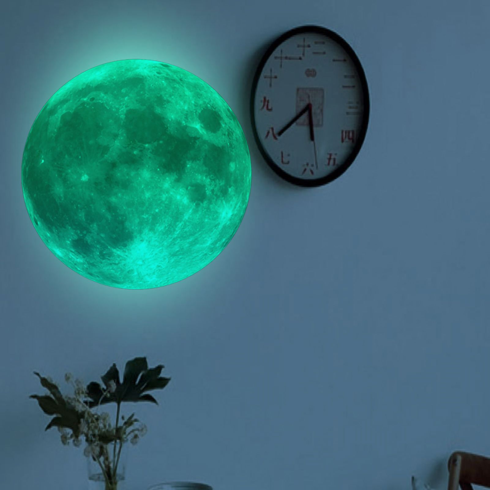 Moon Wall Sticker Glowing Luminous Wall Sticker PVC DIY Wall Paper for Bedroom view 5