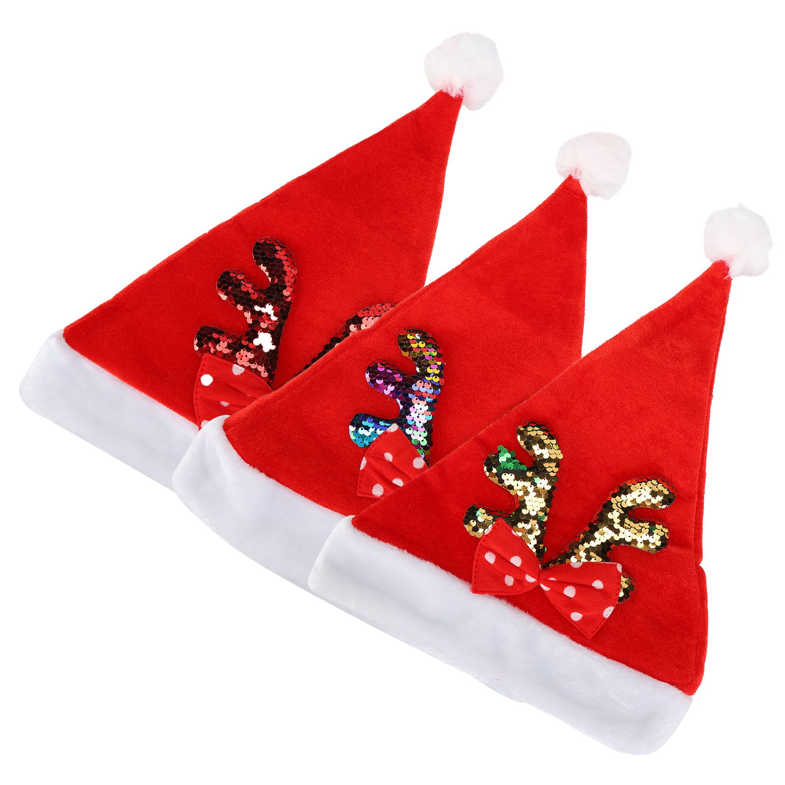 2022 New Year Hat Merry Christmas Holiday Hat Antler Bowknot Santa Hat Holiday view 2