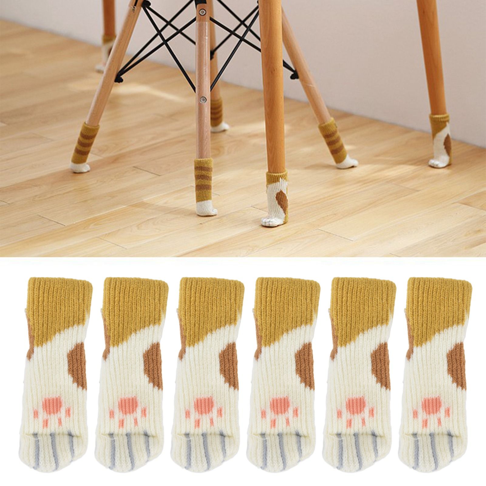 20pcs Furniture Leg Covers High Elastic Knitted Chair Leg Floor Protectors for view 11
