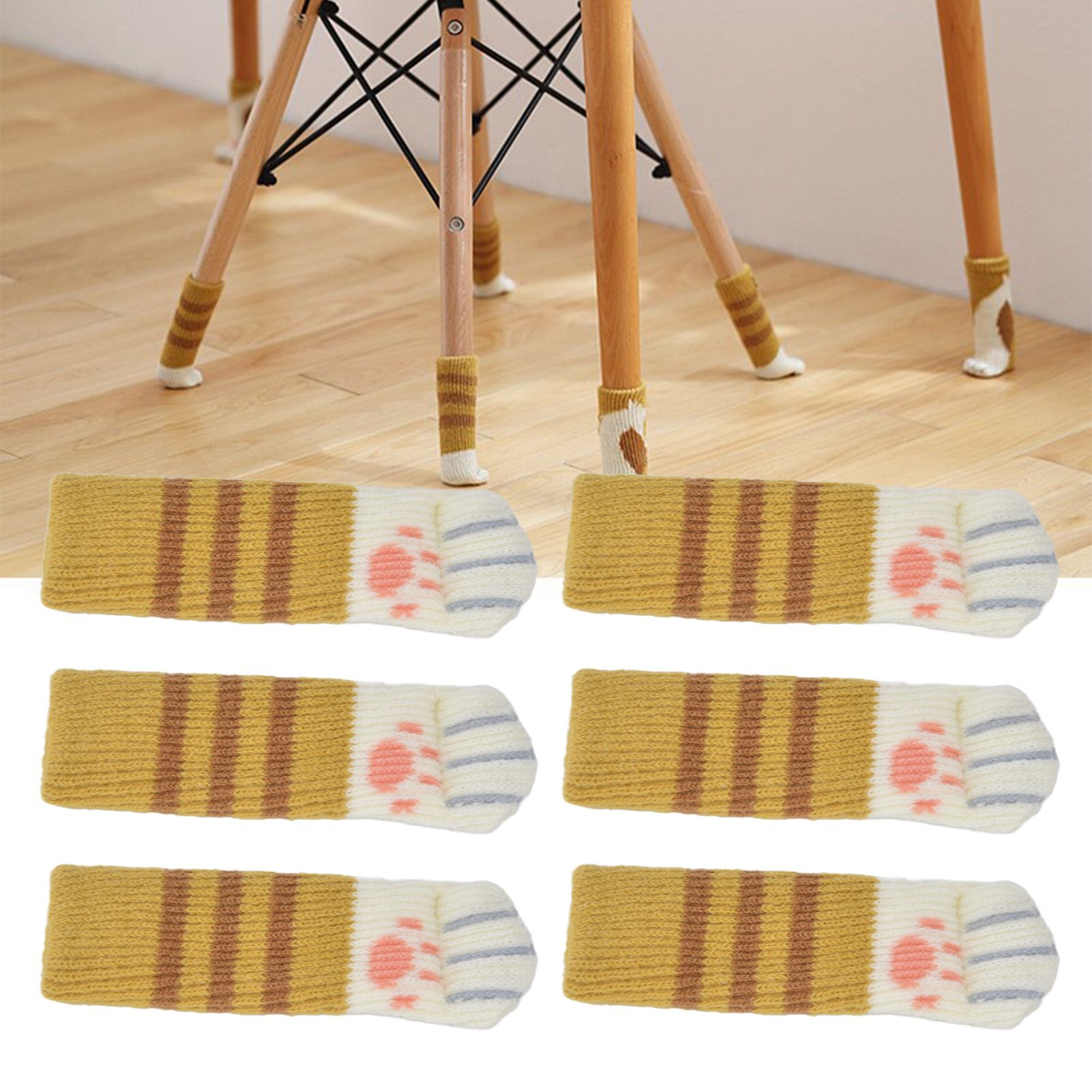 20pcs Furniture Leg Covers High Elastic Knitted Chair Leg Floor Protectors for view 11