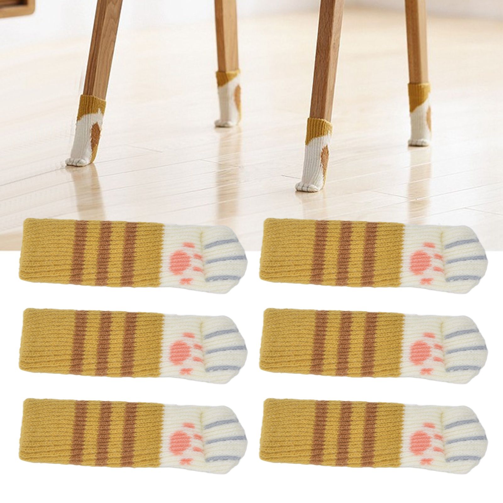 20pcs Furniture Leg Covers High Elastic Knitted Chair Leg Floor Protectors for view 12