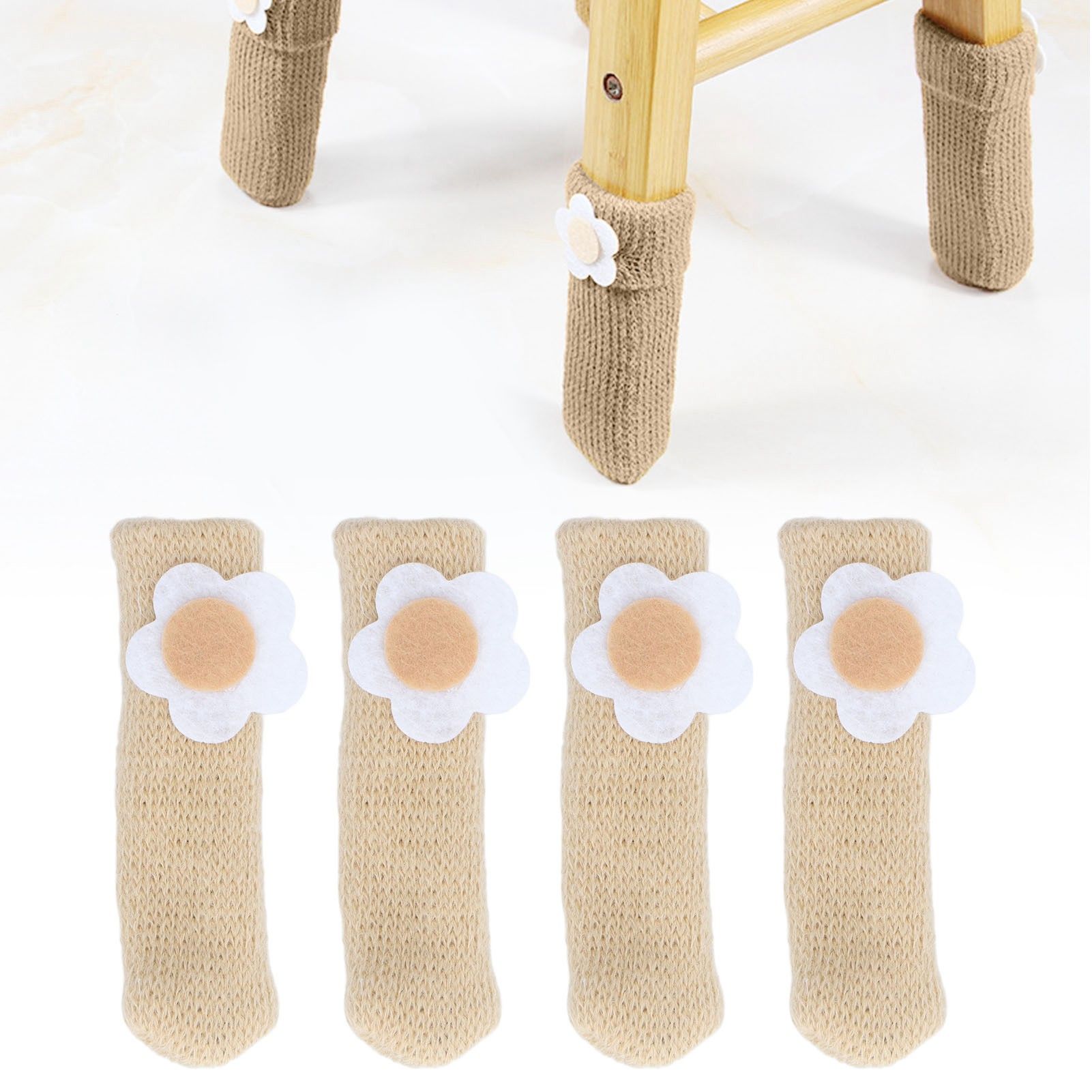 25Pcs Furniture Leg Cover Foot Cover Mat Floor Protector Double Layer Knitted view 11