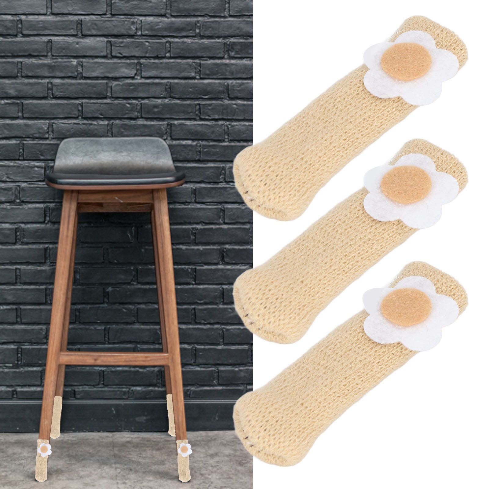 25Pcs Furniture Leg Cover Foot Cover Mat Floor Protector Double Layer Knitted view 12