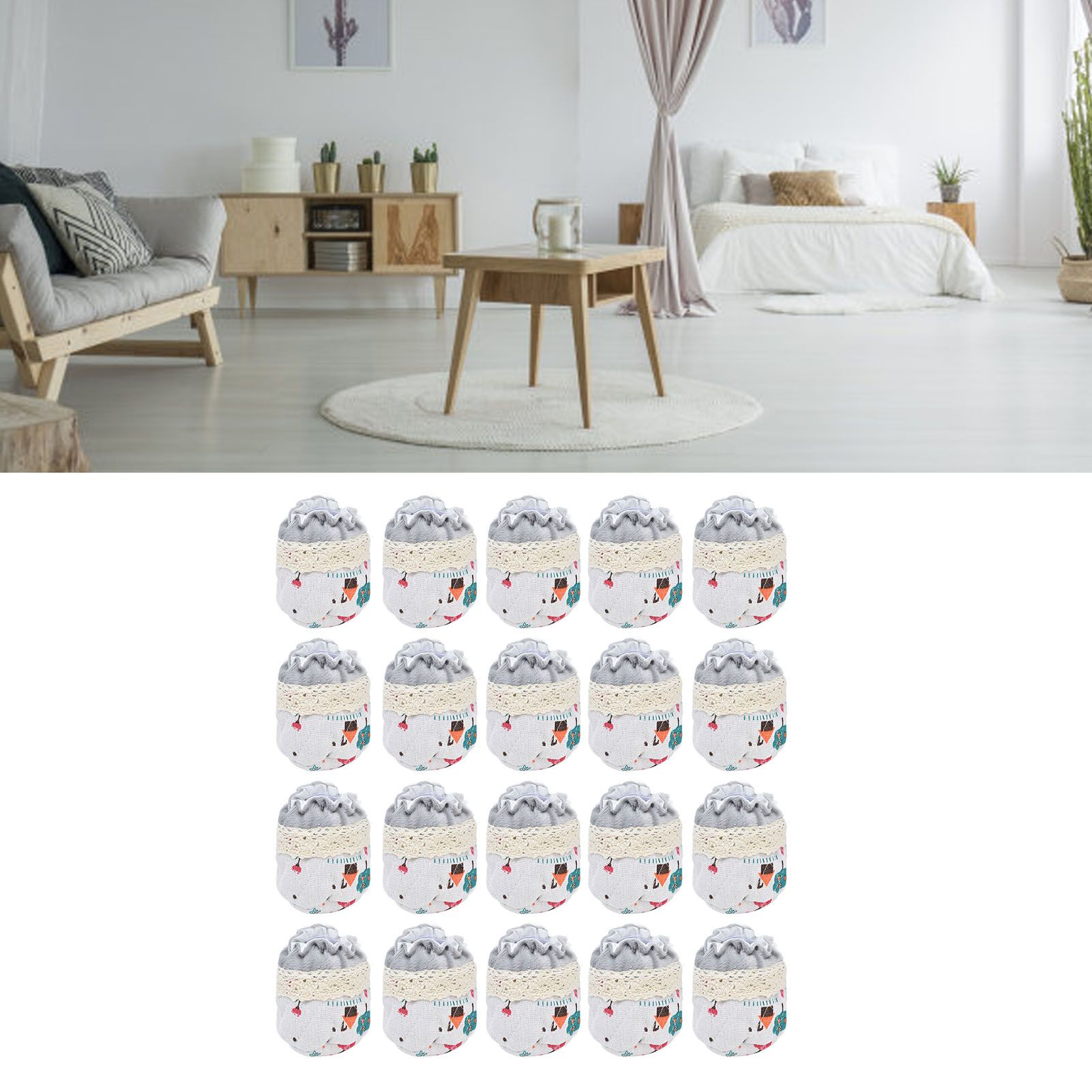 20pcs Chair Cover Flannel Material Double Thickness Elastic Reducing Noise view 11