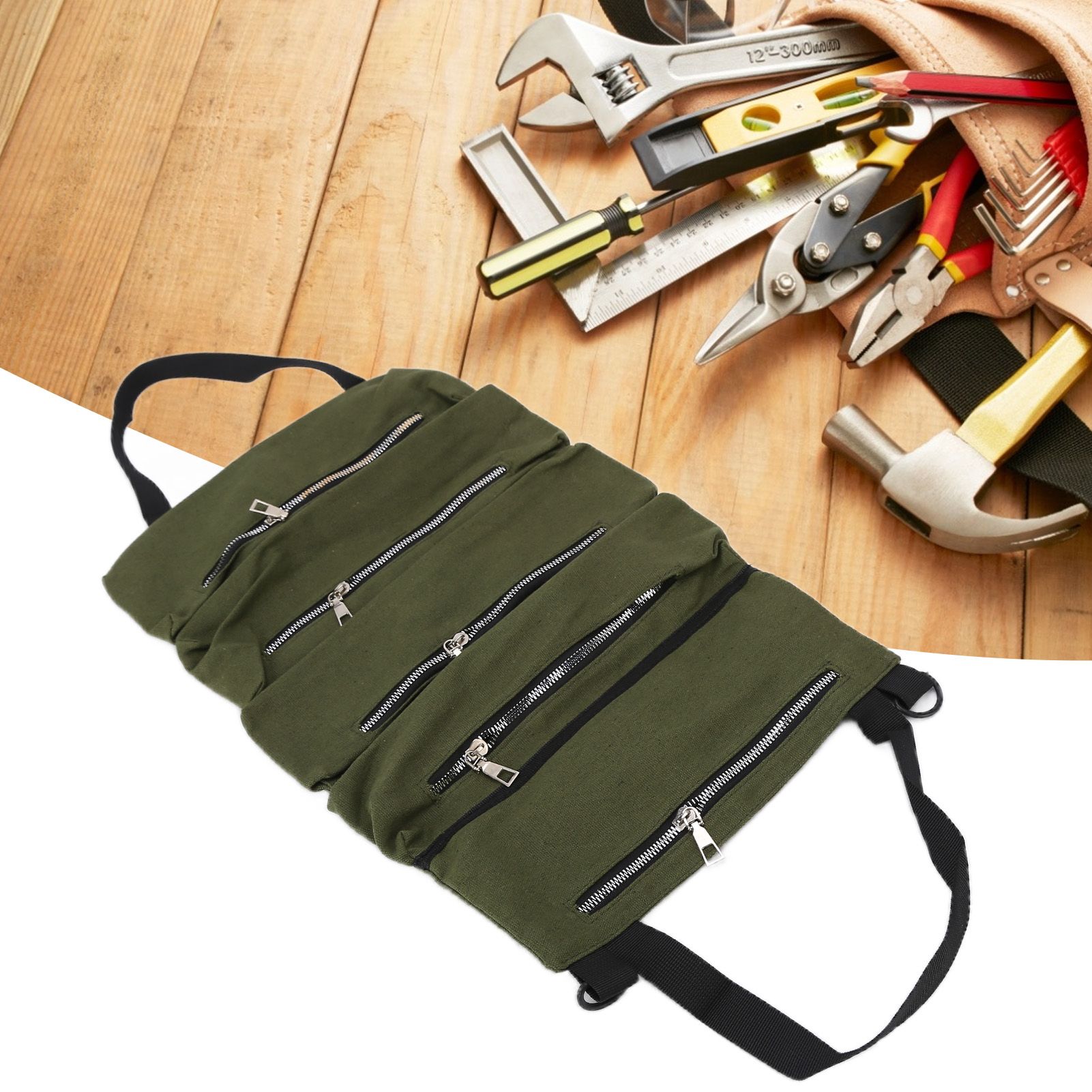 Tool Storage Bag Canvas Foldable Zipper Design Lightweight and Durable High view 12