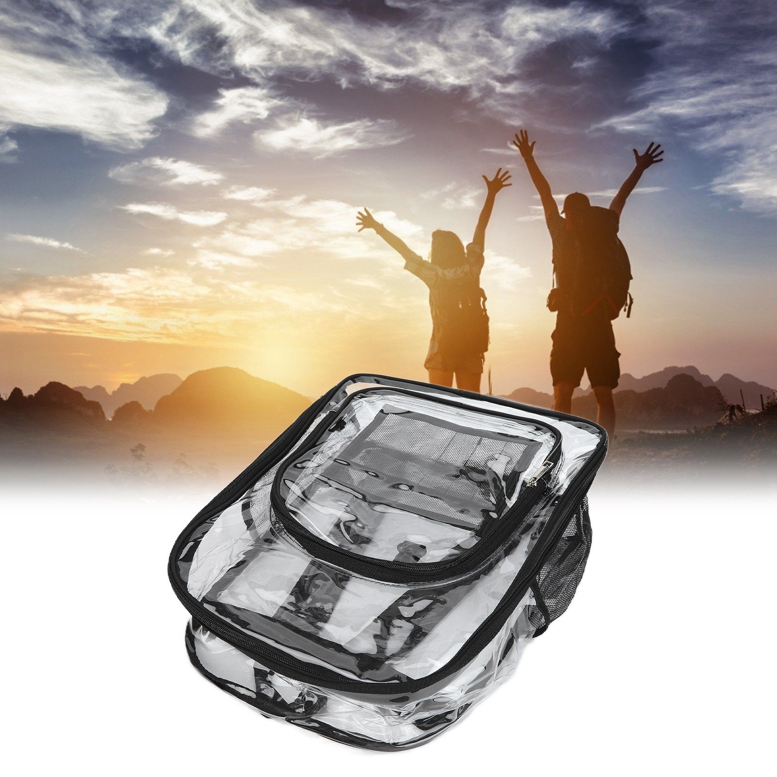 Transparent Backpack Waterproof PVC Storage Bag Student School Bag for Outdoor view 11