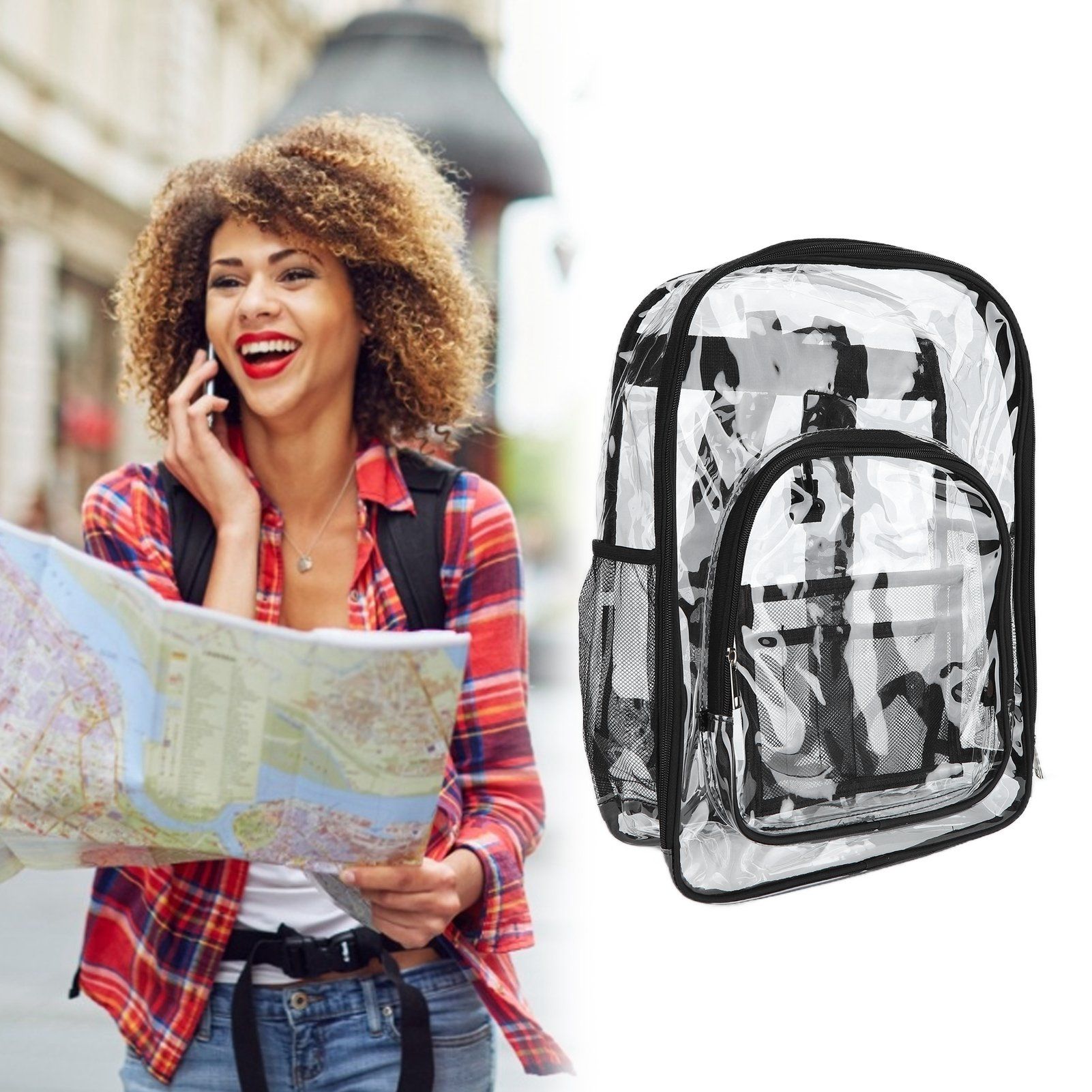 Transparent Backpack Waterproof PVC Storage Bag Student School Bag for Outdoor view 12