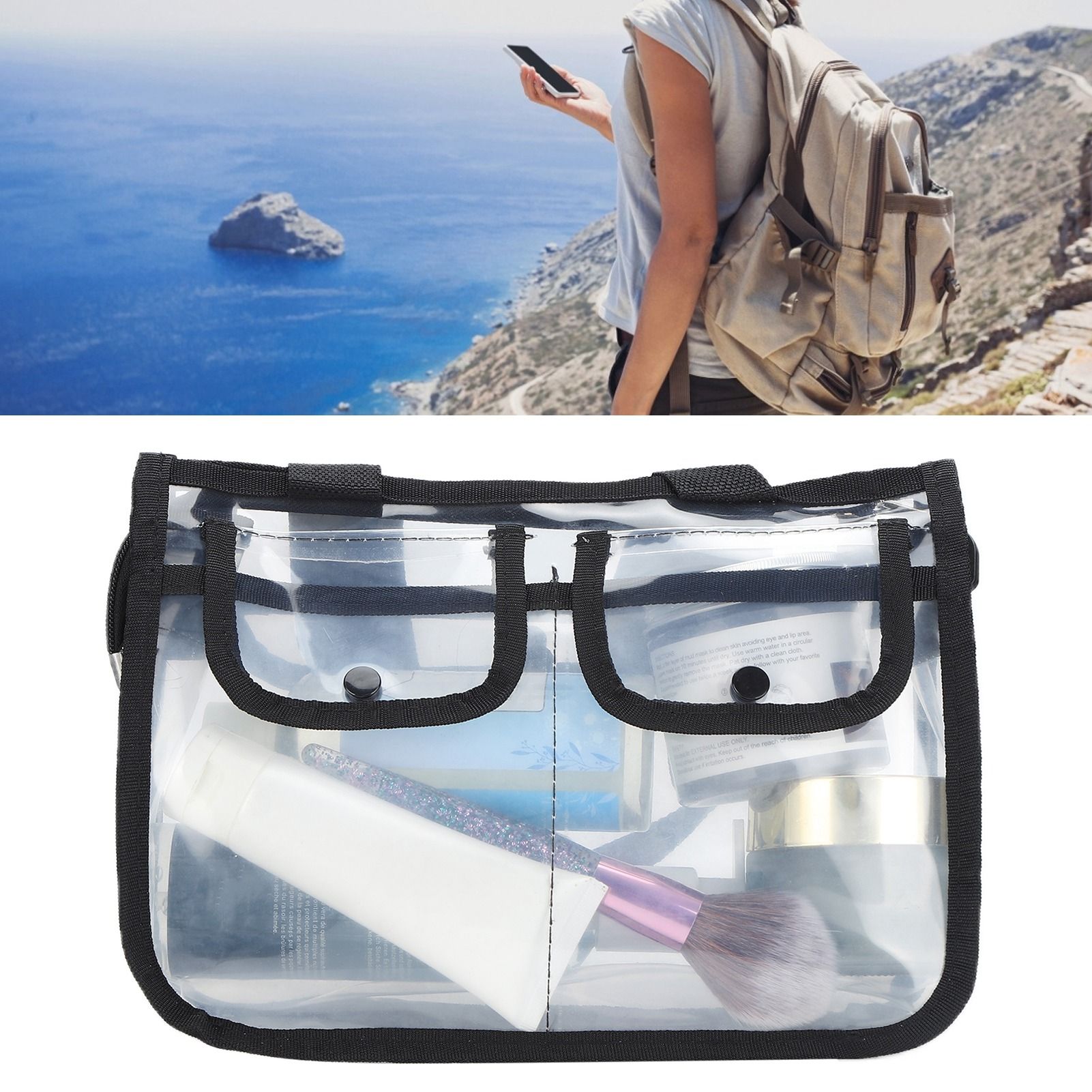 Clear Toiletry Bag EVA Portable Transparent Cosmetic Makeup Bag for Traveling view 12