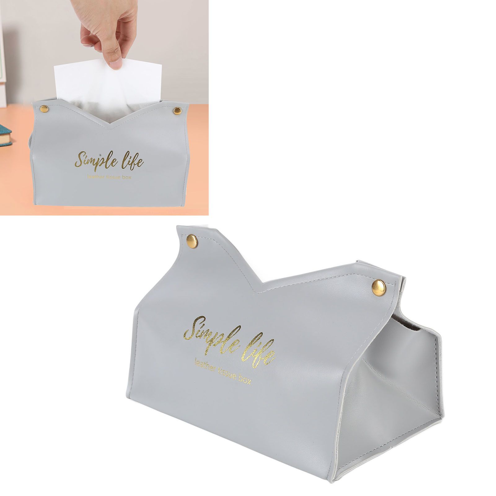 Tissue Bag Artificial Leather Vintage Kitchen Paper Towel Box Container for view 11