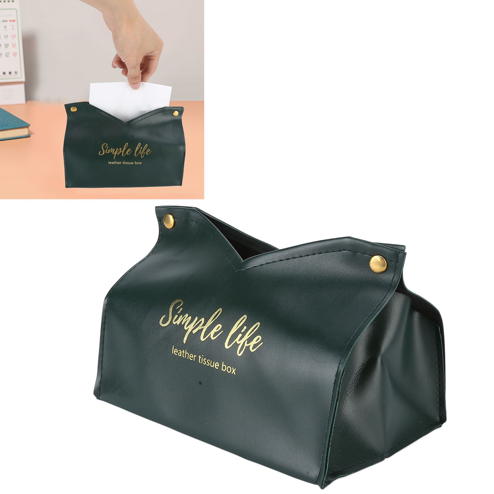Tissue Bag Artificial Leather Vintage Kitchen Paper Towel Box Container for view 11
