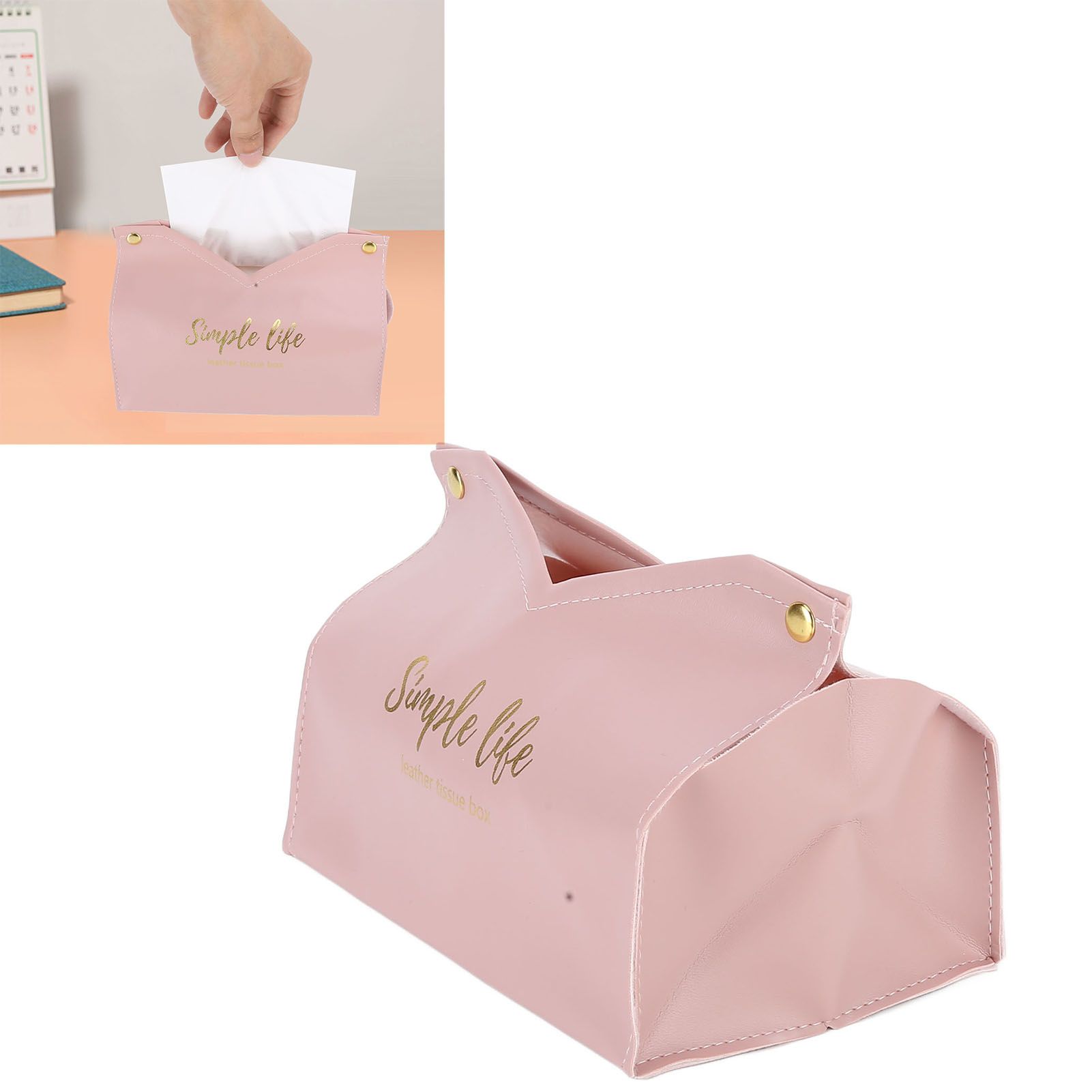 Tissue Bag Artificial Leather Vintage Kitchen Paper Towel Box Container for view 11