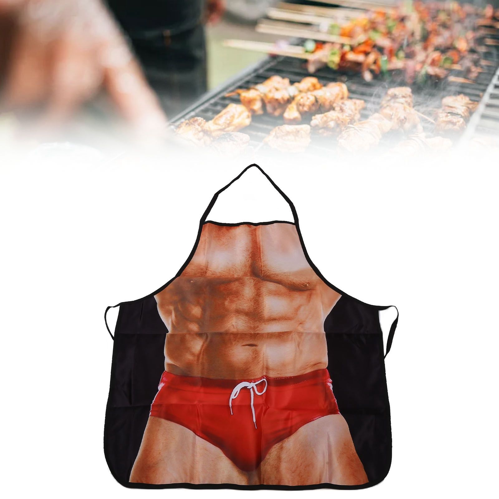 Muscle Pattern Funny Novelty Apron Kitchen Apron for Men Women Chef Waitress view 12