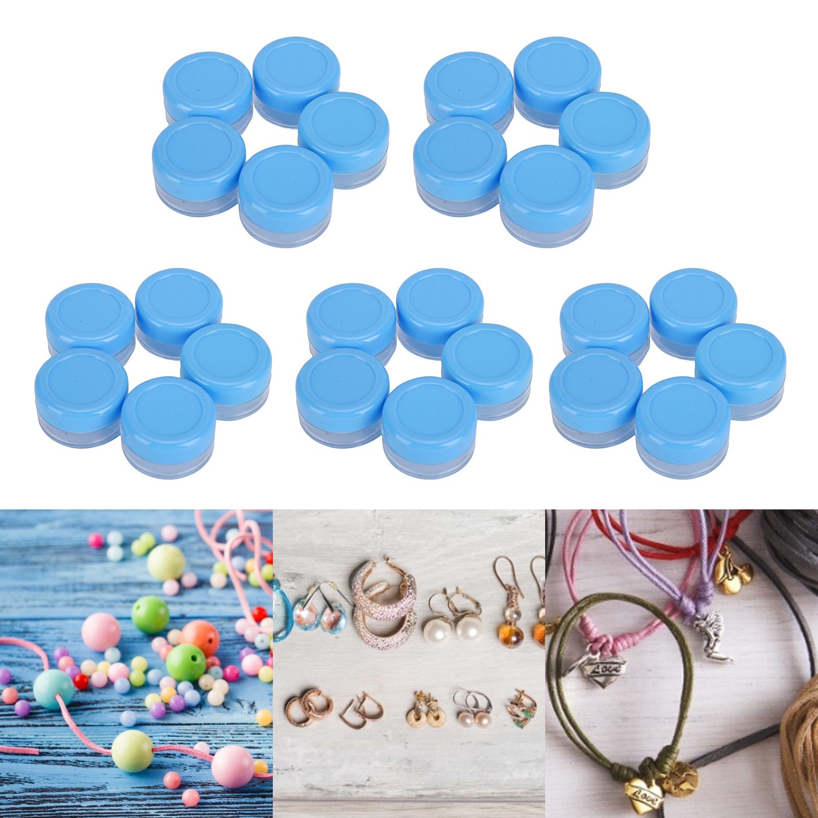 Empty Cream Container 25pcs Plastic Compact Round Small Cosmetic Jar for Travel view 12