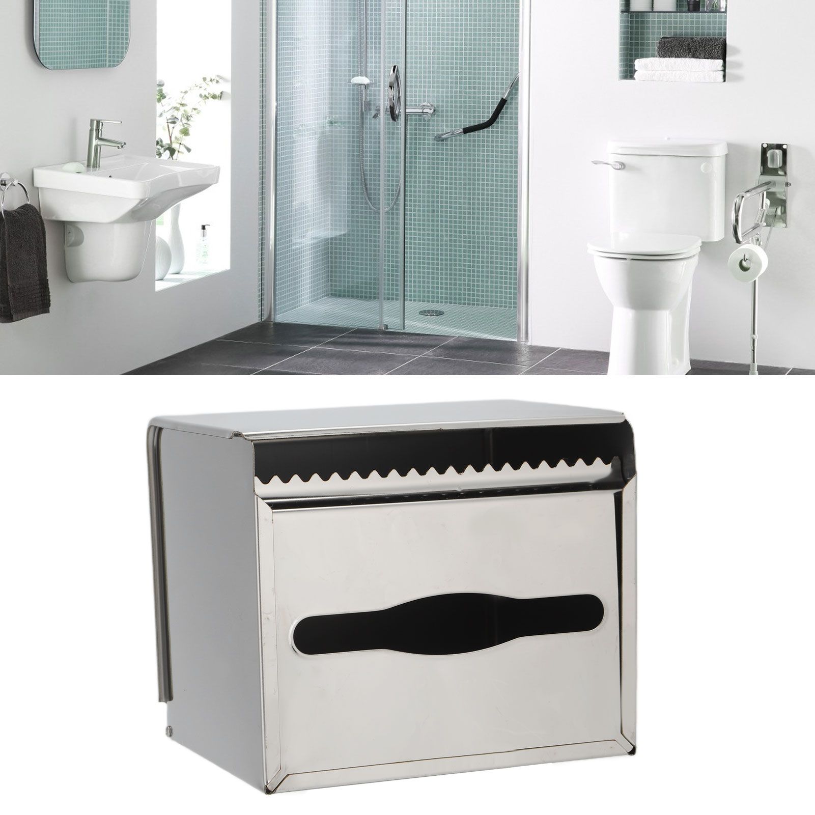 Tissue Holder Durable 304 Stainless Steel Tissue Box for Kitchen Bathroom view 12