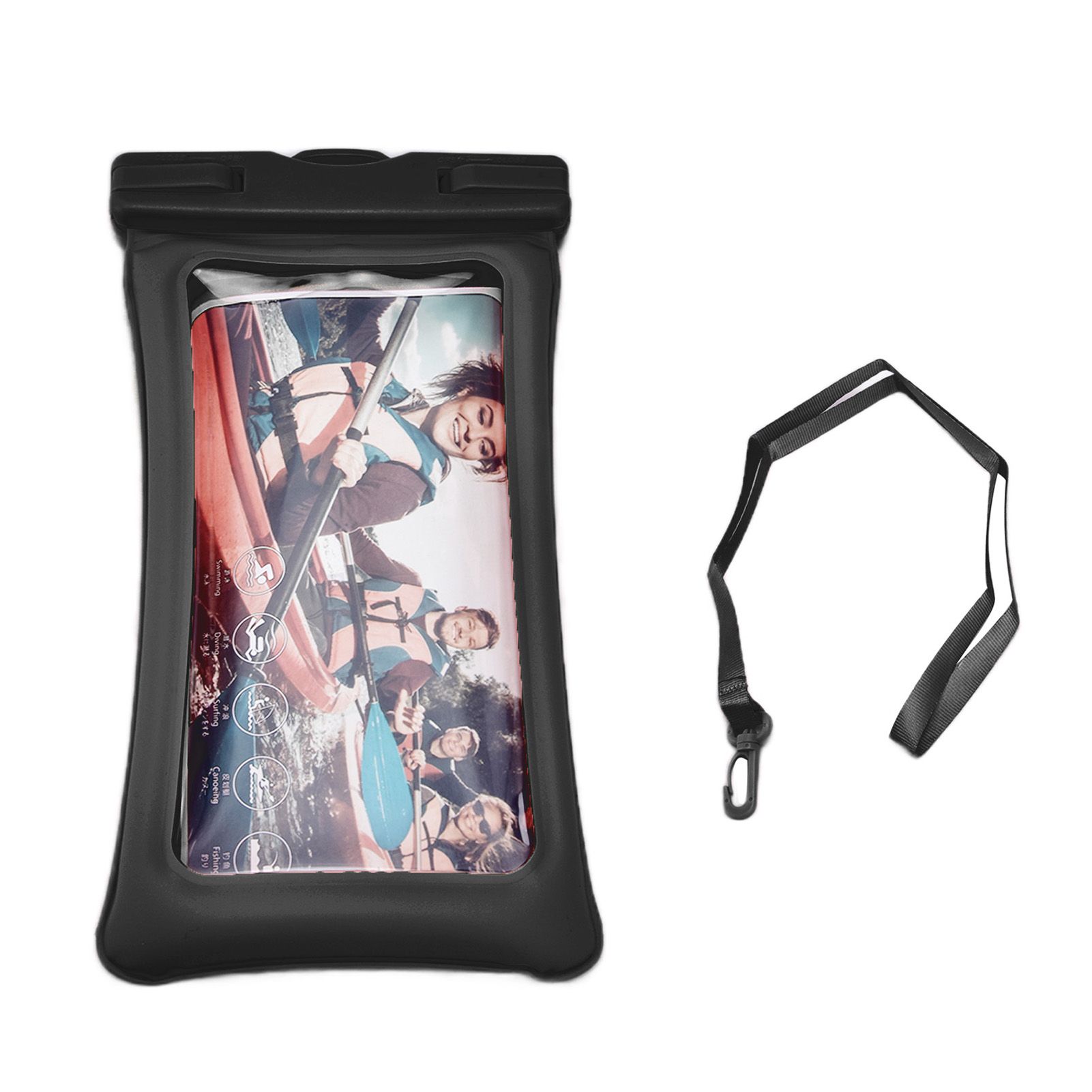 TPU Universal Floating Waterproof Phone Bag Pouch Cover with Lanyard for Below — image 1