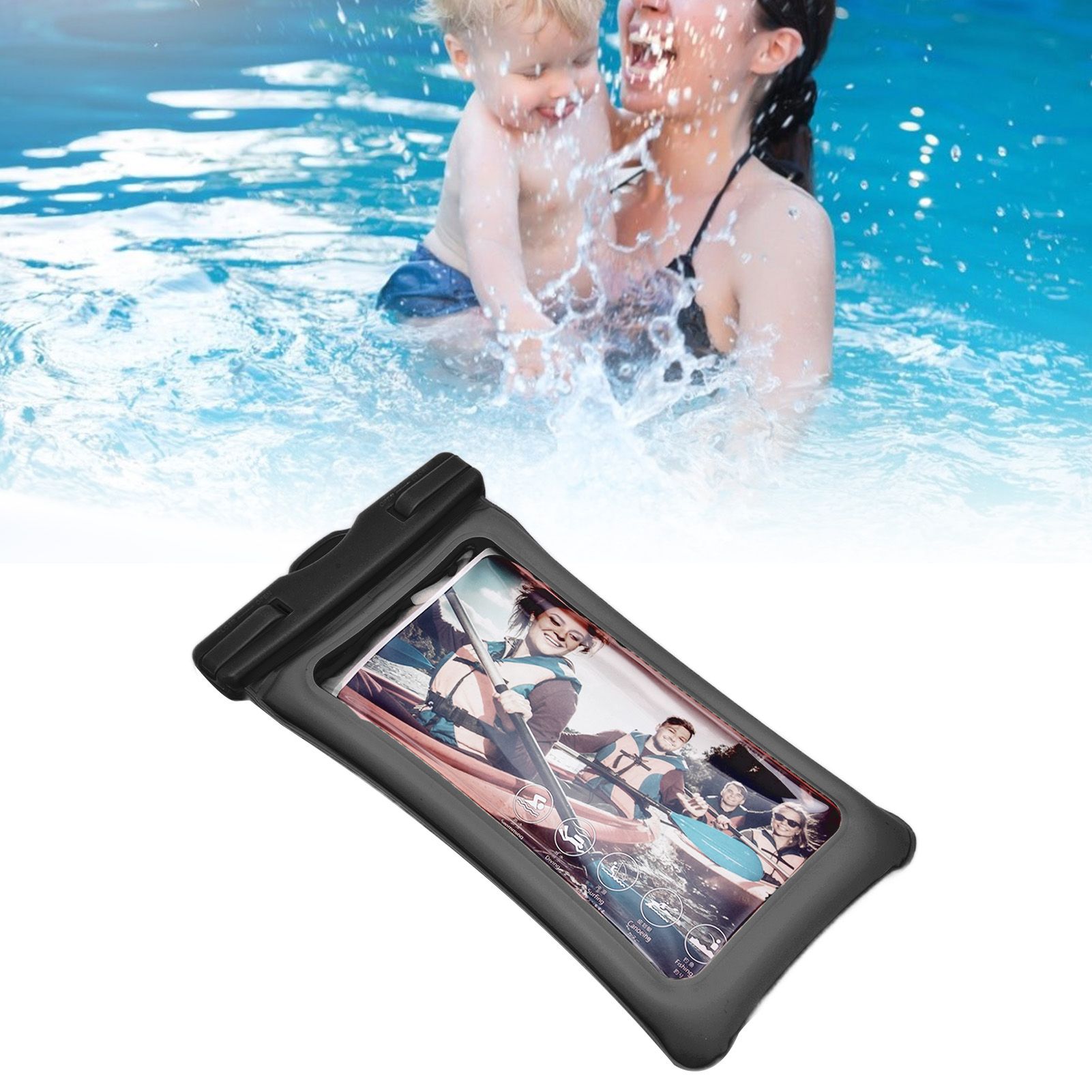 TPU Universal Floating Waterproof Phone Bag Pouch Cover with Lanyard for Below view 11