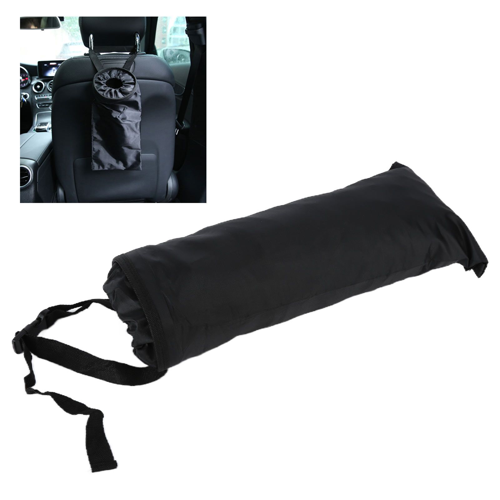 Multifunctional Car Waste Bin Garbage Bag Back Seat Hanging Storage Bag Travel view 12