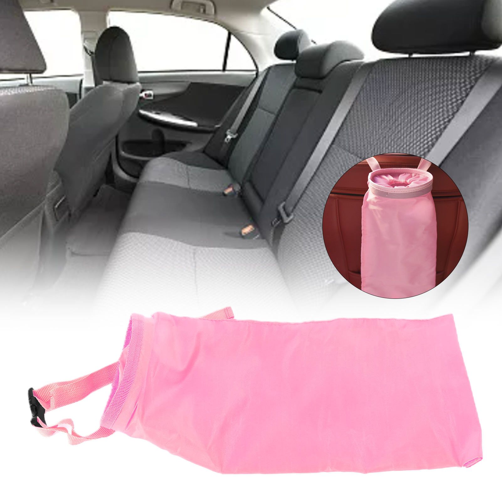 Multifunctional Car Waste Bin Garbage Bag Back Seat Hanging Storage Bag Travel view 12