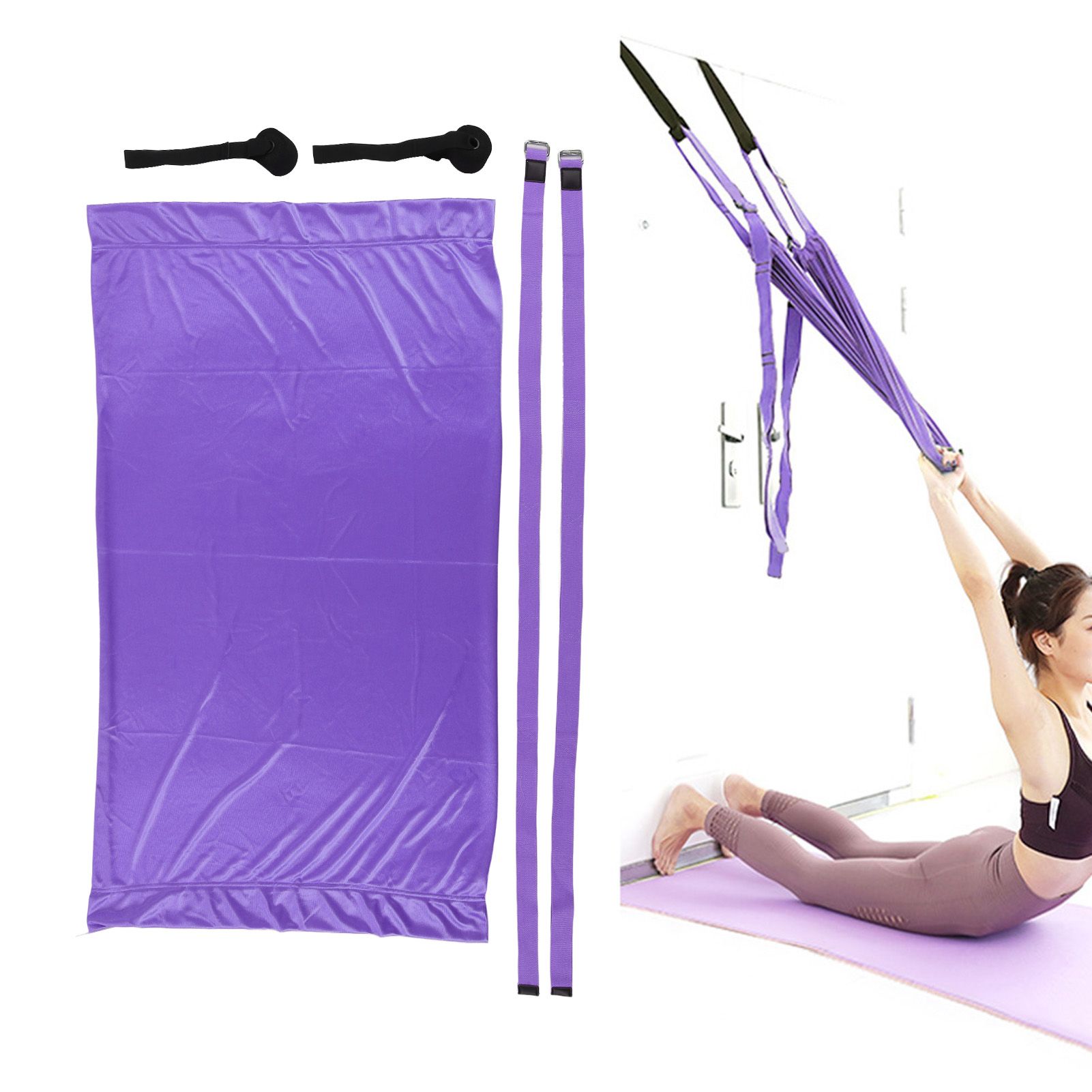 Yoga Hammock Handstand Split Leg Stretchable Training Portable Elastic Aerial view 12