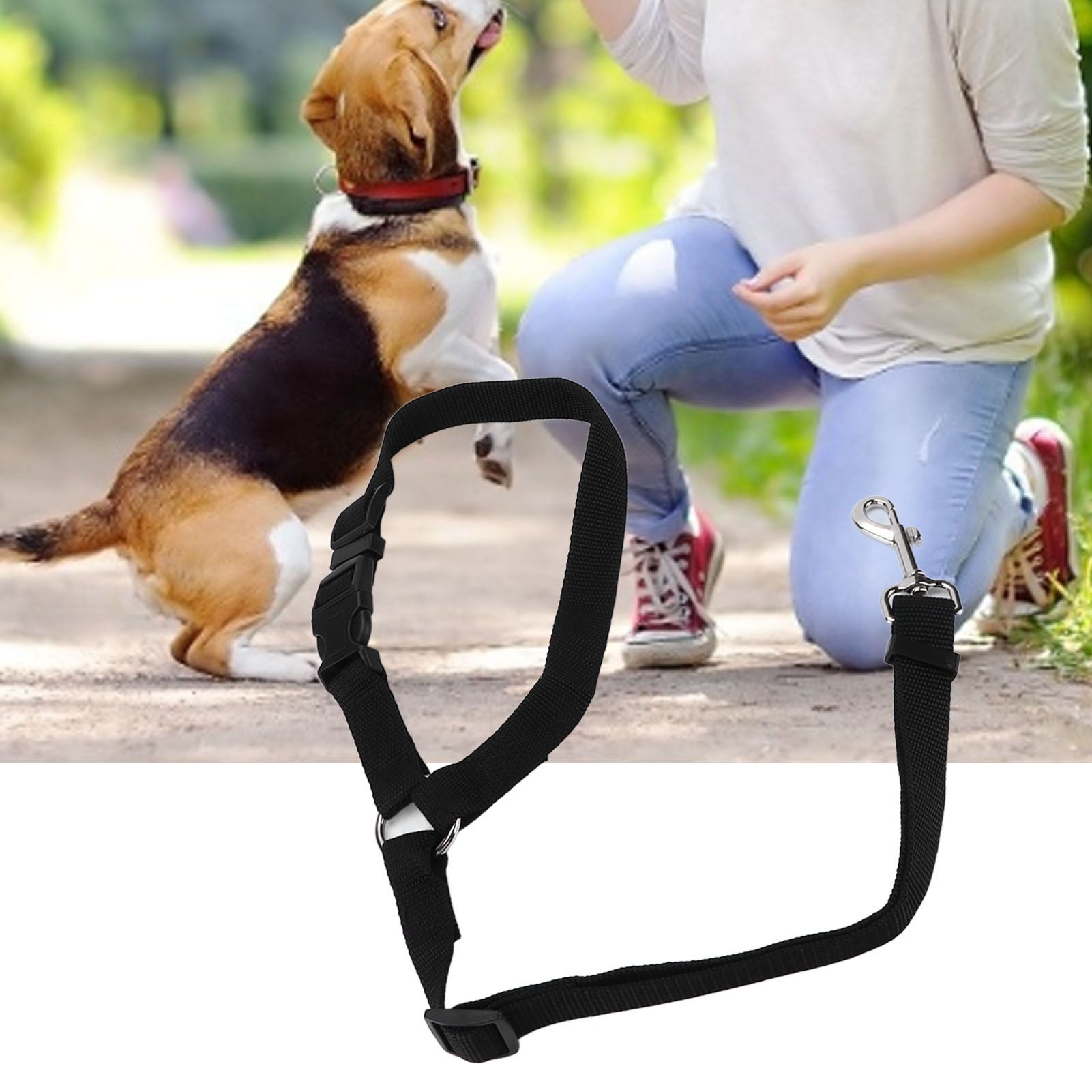 Dog Seatbelt Nylon Black Adjustable Professional Durable Car Safety Harness view 12