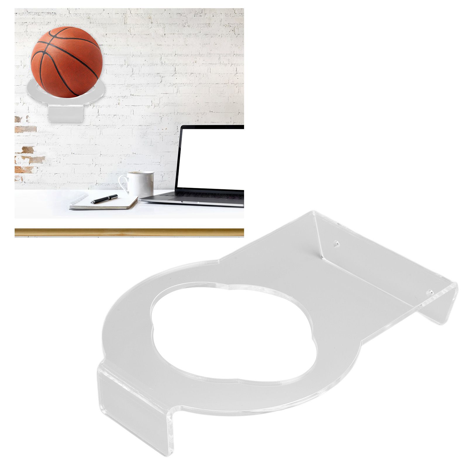 2Pcs Basketball Rack Acrylic Lightweight Small Stable Ball Wall Mount for Home view 12