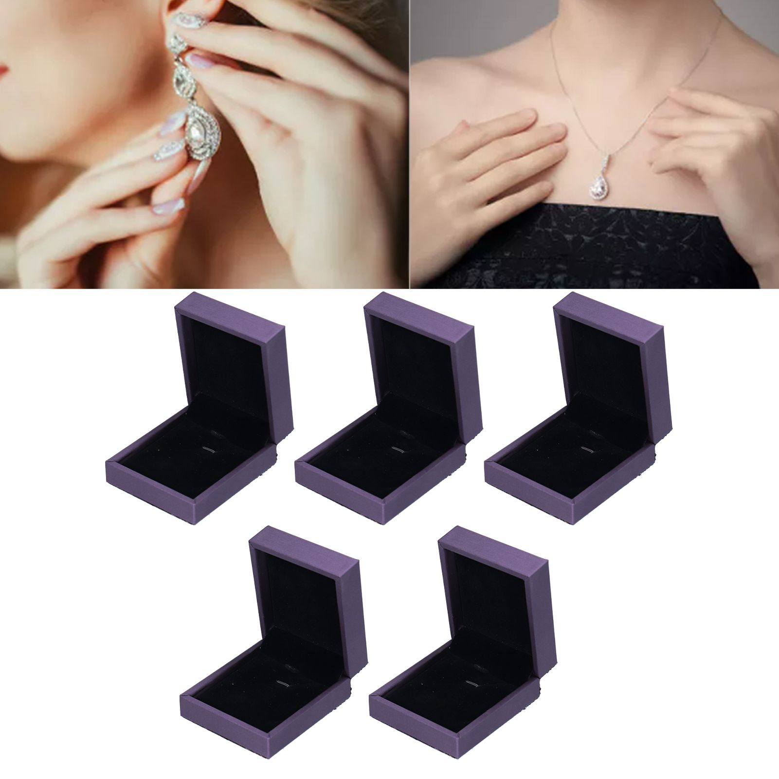 5Pcs Jewelry Packaging Box Exquisite Ear Ring Organizer Case for Home view 11
