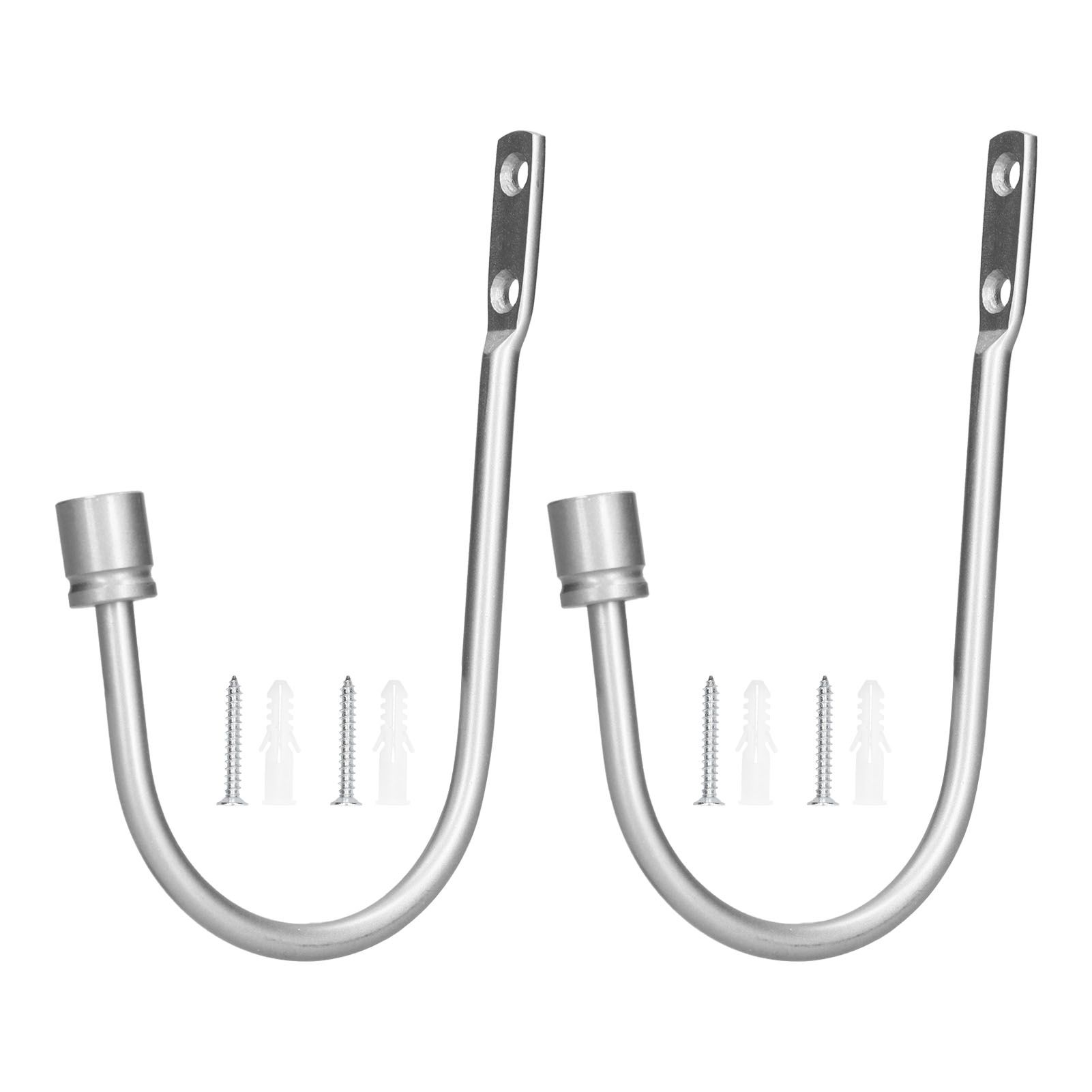 2Pcs Curtain Hook Aluminum Alloy U Shaped Cylinder Fixed Drapery Holdback for — image 1