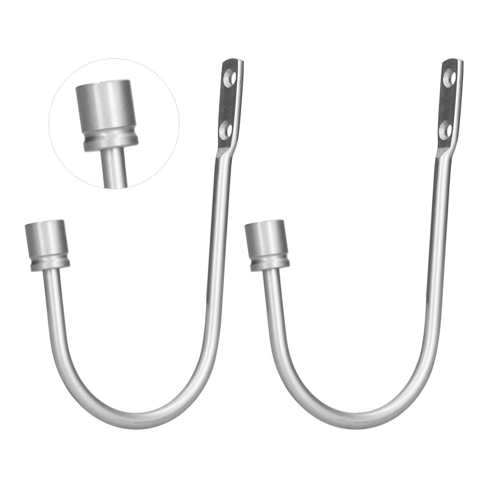 2Pcs Curtain Hook Aluminum Alloy U Shaped Cylinder Fixed Drapery Holdback for view 9