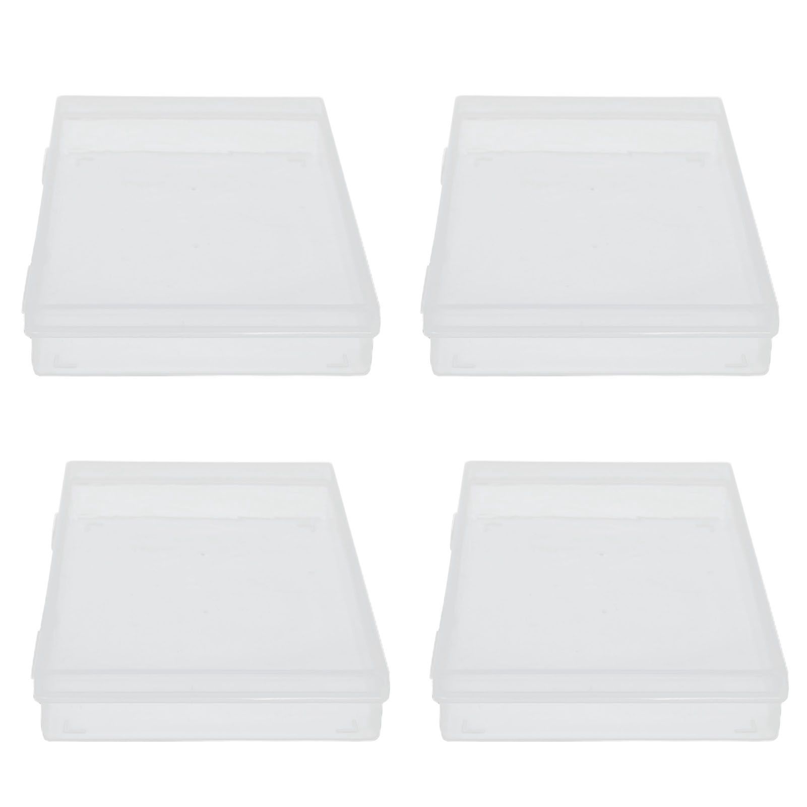 4Pcs Transparent Plastic Box with Hinged Cover Multipurpose Storage Container view 7